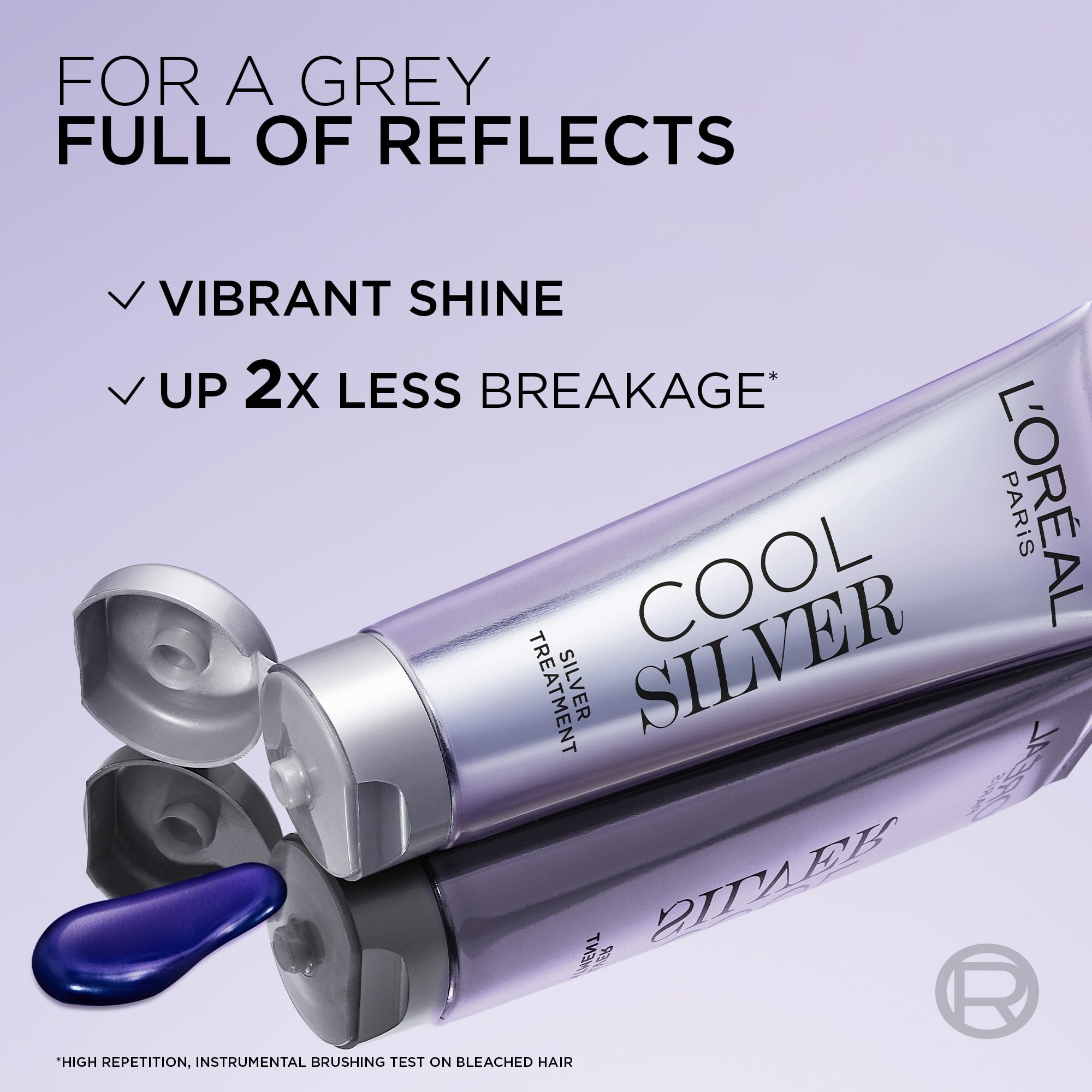 L'Oréal Paris Cool Silver Pure White, unsere erste Farbauffrischungskur für natürlich graues Haar, semi-permanente Farbe, angereichert mit kühlenden Farbstoffen und Ceramiden 4
