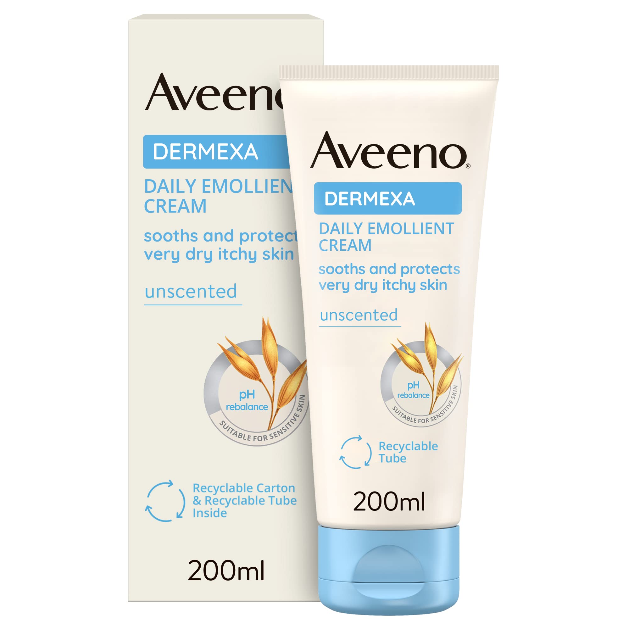 Aveeno Dermexa Daily Emollient Cream for Very Dry Itchy Skin, 200 ml