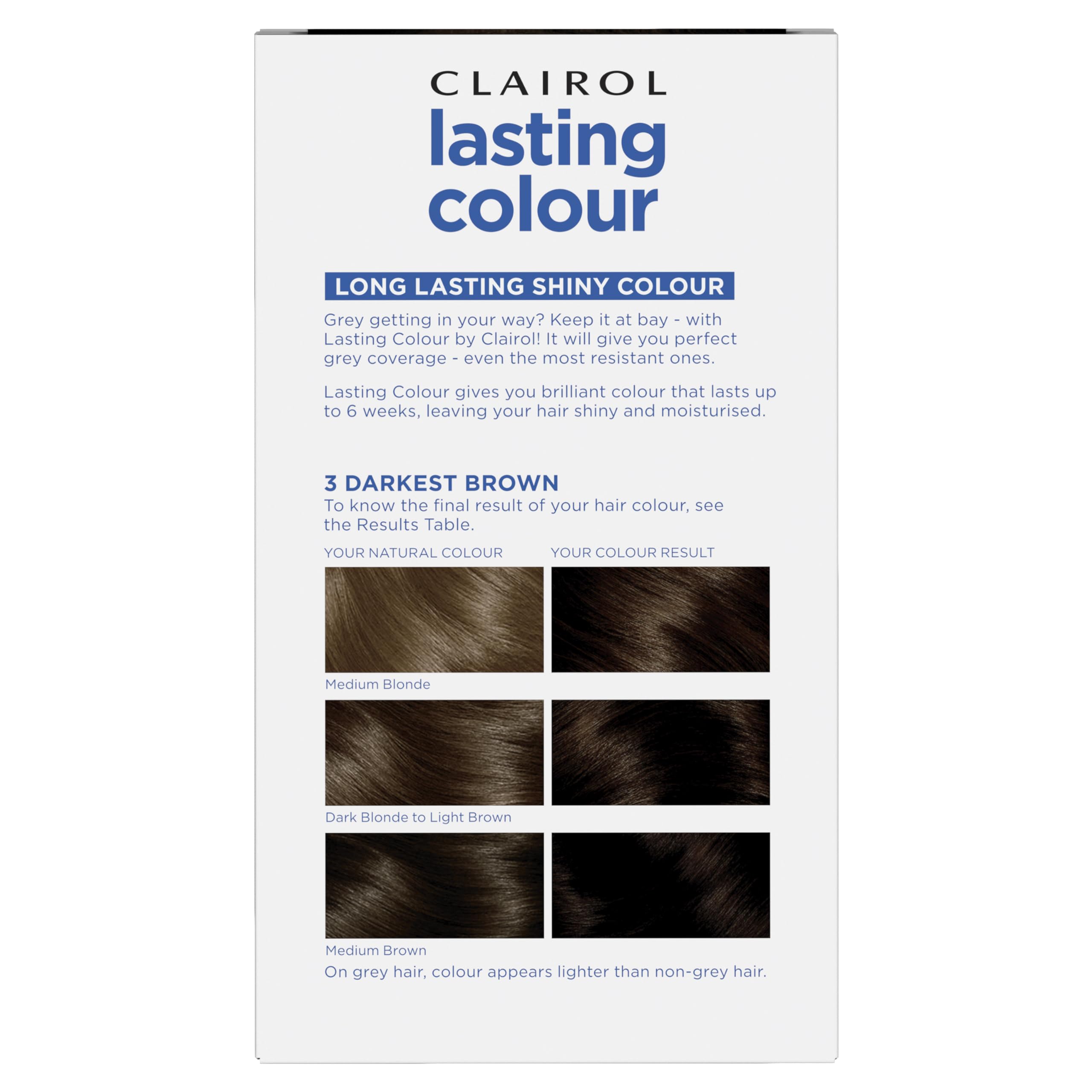 Clairol Permanente Haarfarbe | Ideale Grauabdeckung | Glänzendes und gepflegtes Haar | 3 Dunkelbraun 3