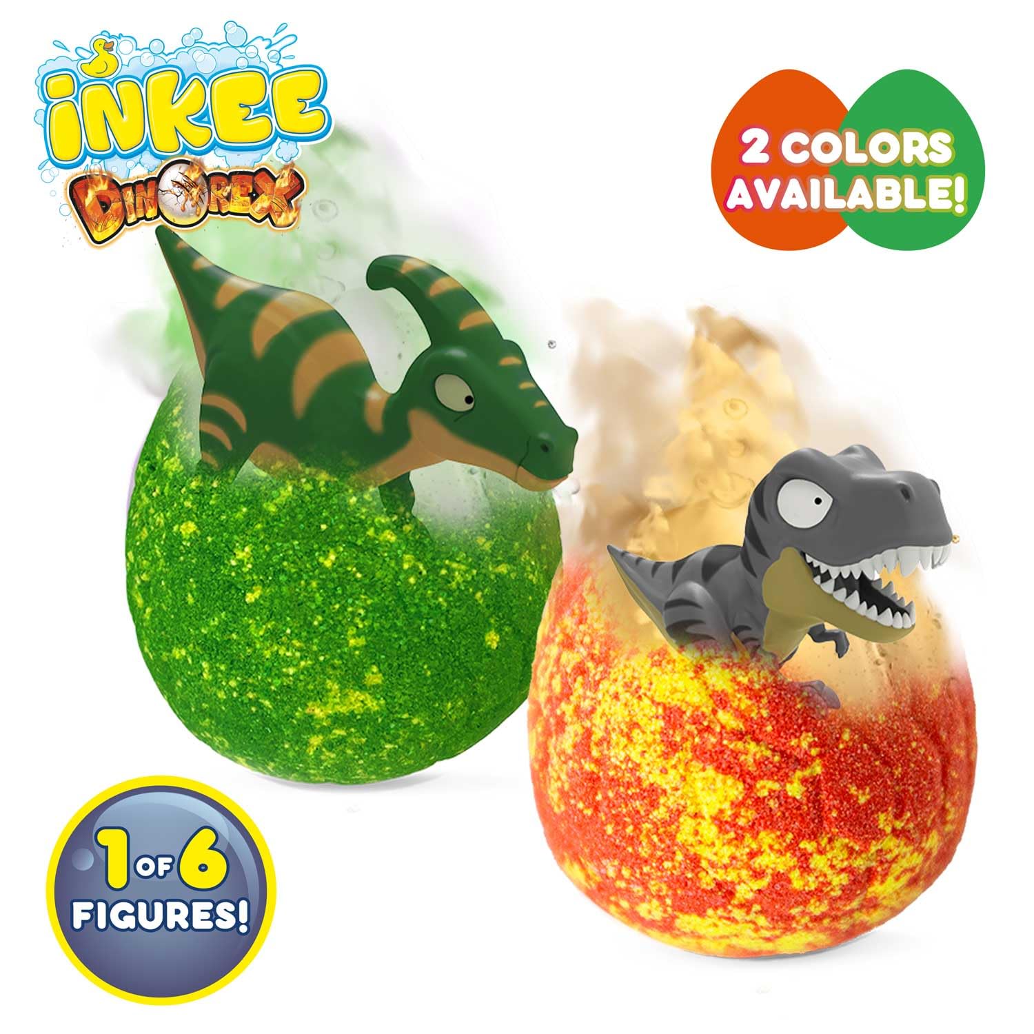 INKEE Surprise Dino Bath Bombs for Kids – 3 Pack Egg-Shaped Fizzies with Hidden Toy 5