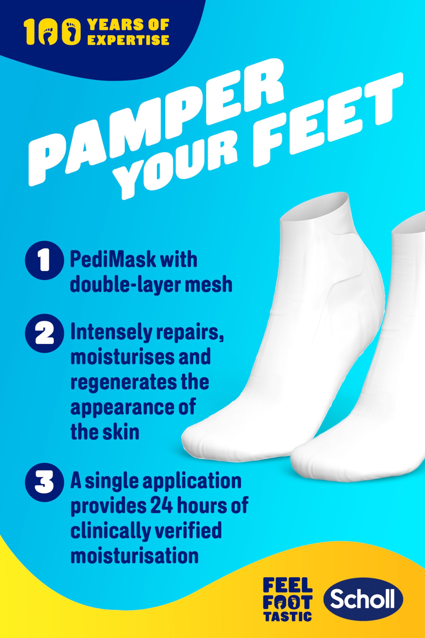 Dr. Scholl's ExpertCare PediMask for Soft Feet - Deep Moisturising Foot Mask with Honey 3