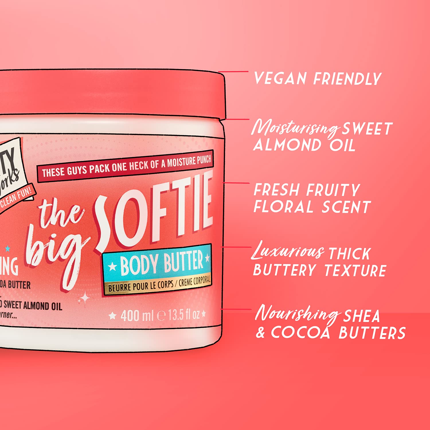 Dirty Works The Big Softie Signature Body Butter for Dry Skin, 400ml 5