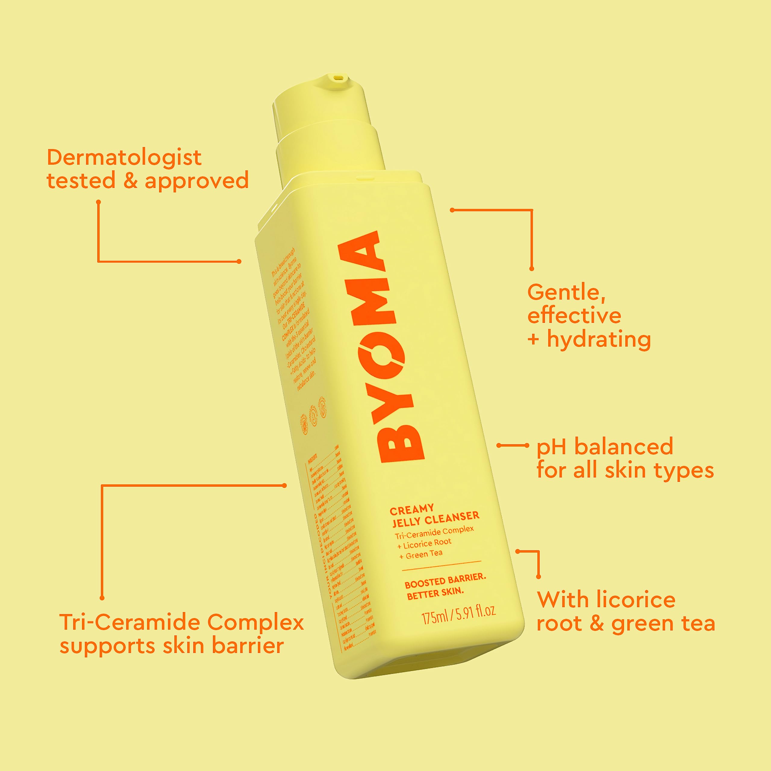 BYOMA Creamy Jelly Cleanser Refill (175ml) Hydrating Facial Cleanser 4