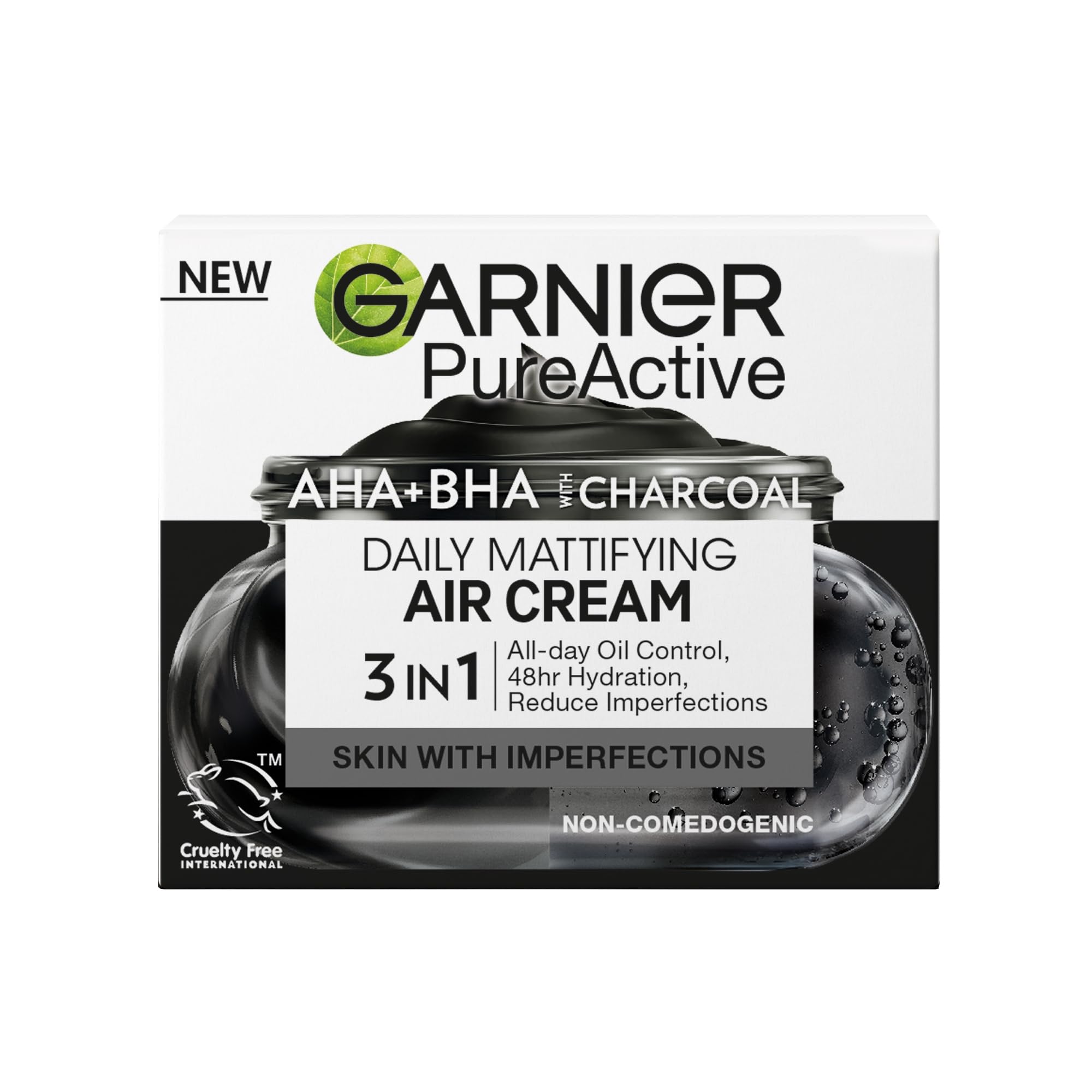 Garnier Pure Active AHA+BHA Charcoal Daily Mattifying Air Cream for Oil Control