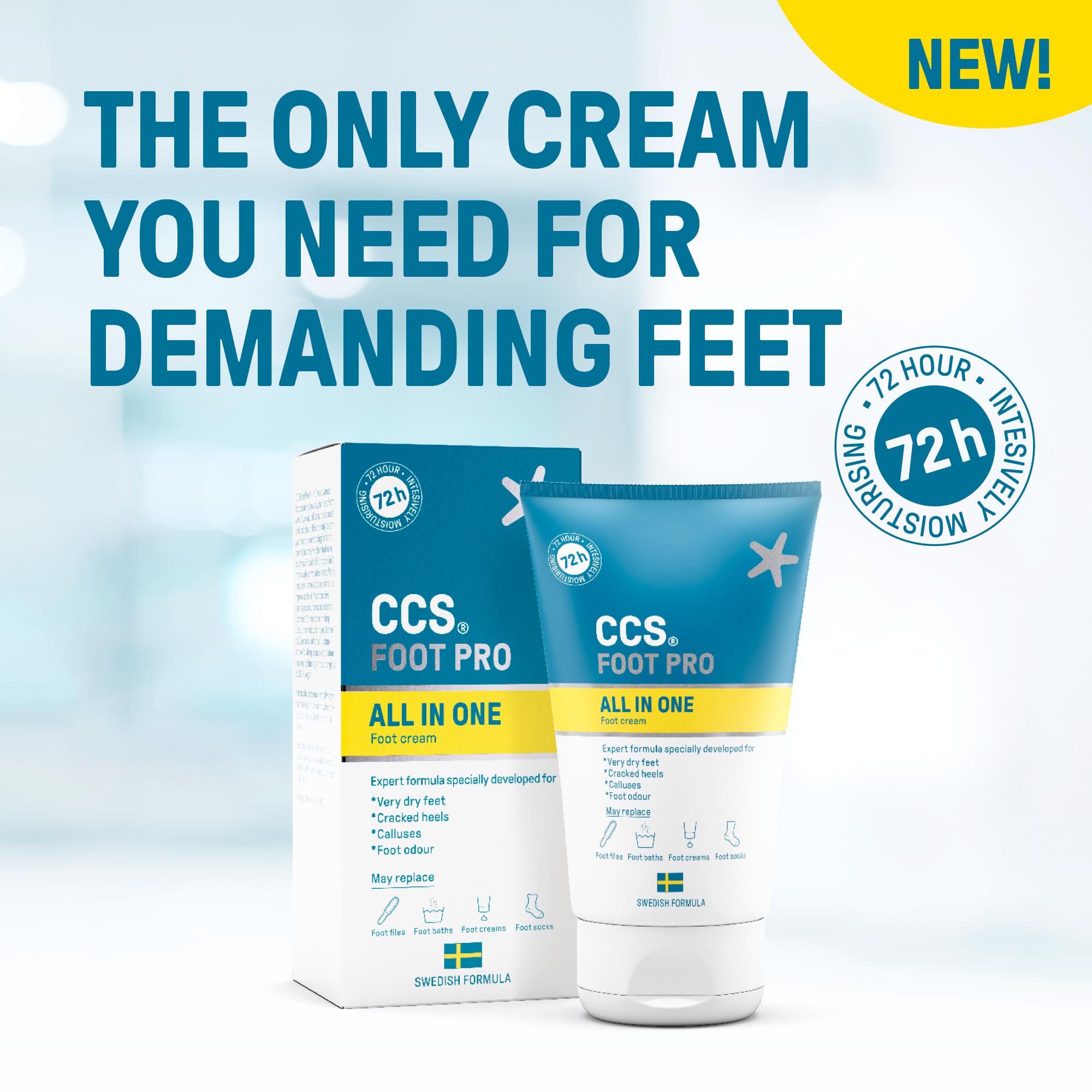 CCS All In One Foot Cream 100ml - Expert Formula for Cracked Heels & Foot Odour 6