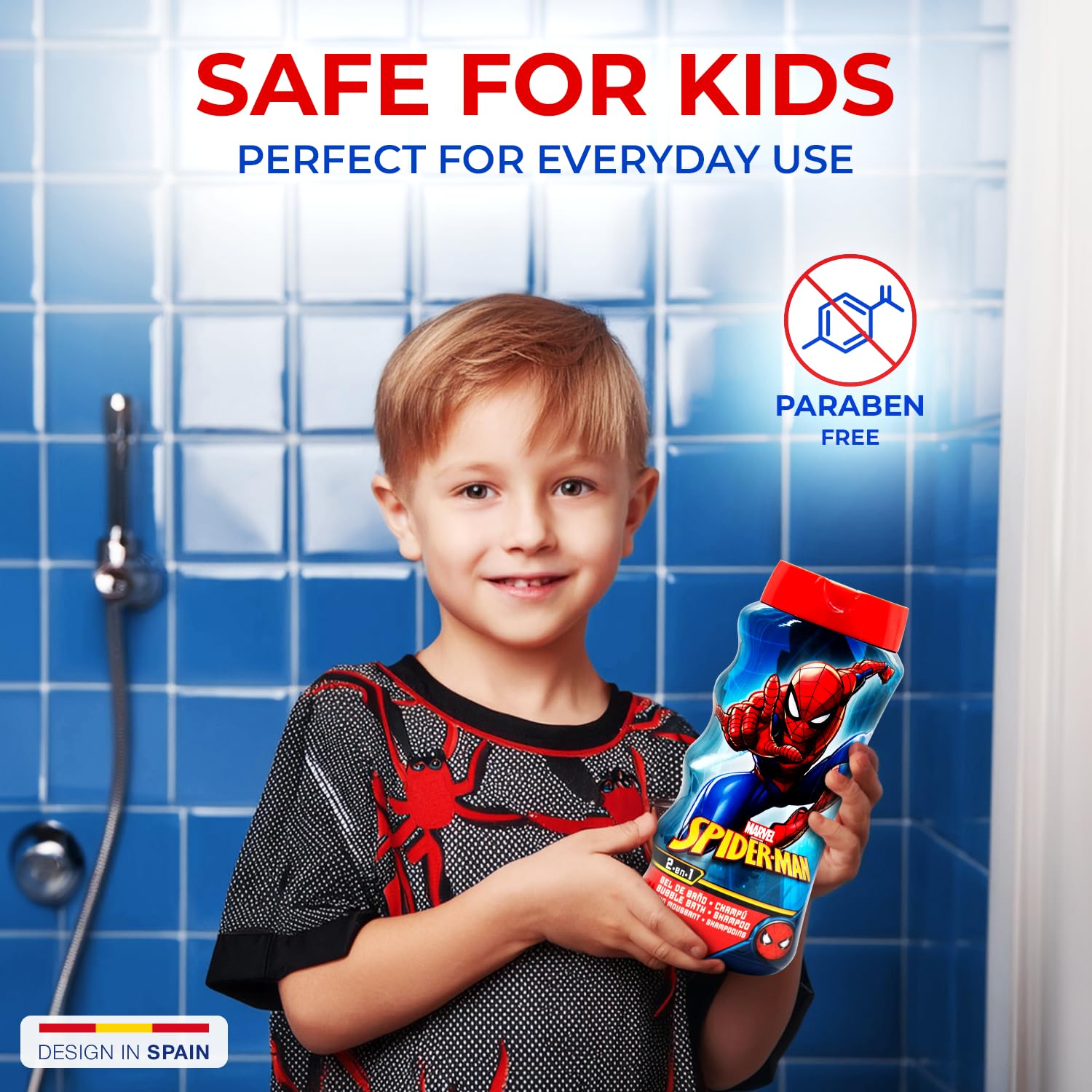 JingHe Spiderman 2-in-1 Kids Bubble Bath & Shampoo with Vitamin E & A 4