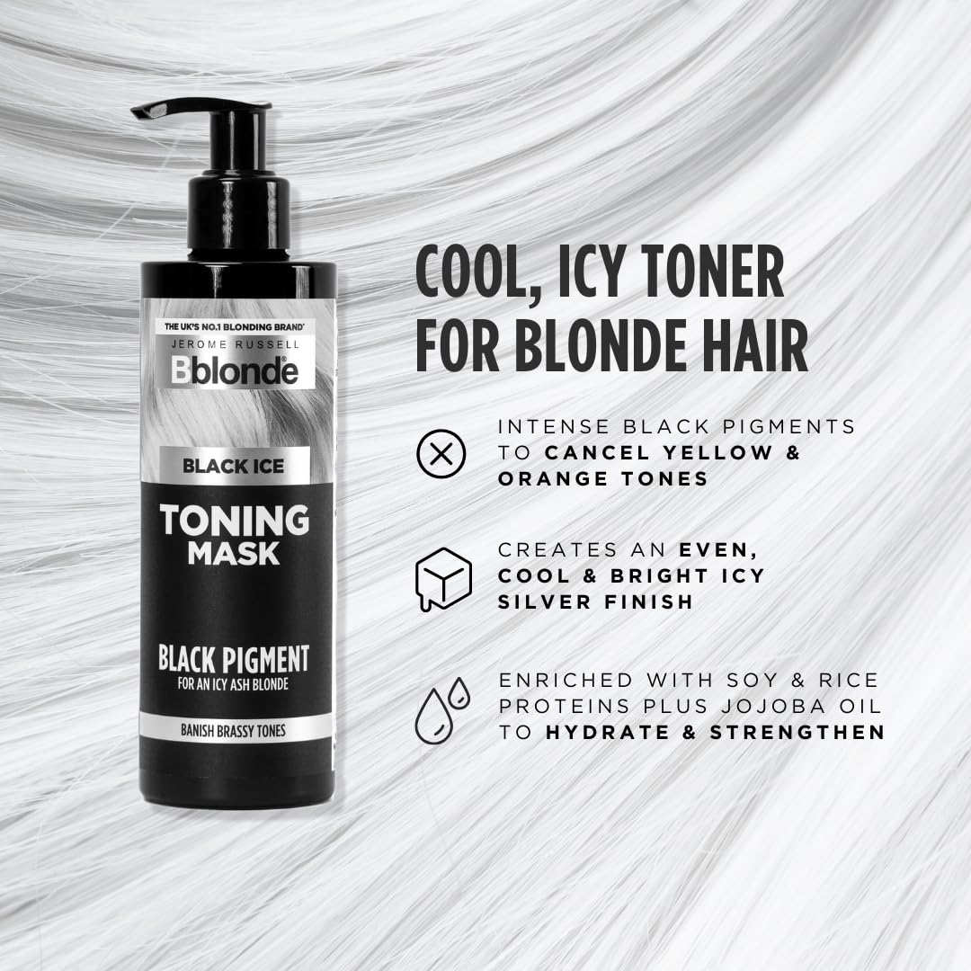Jerome Russell Bblonde Black Ice Toning Conditioning Mask for Cool Icy Silver Blonde