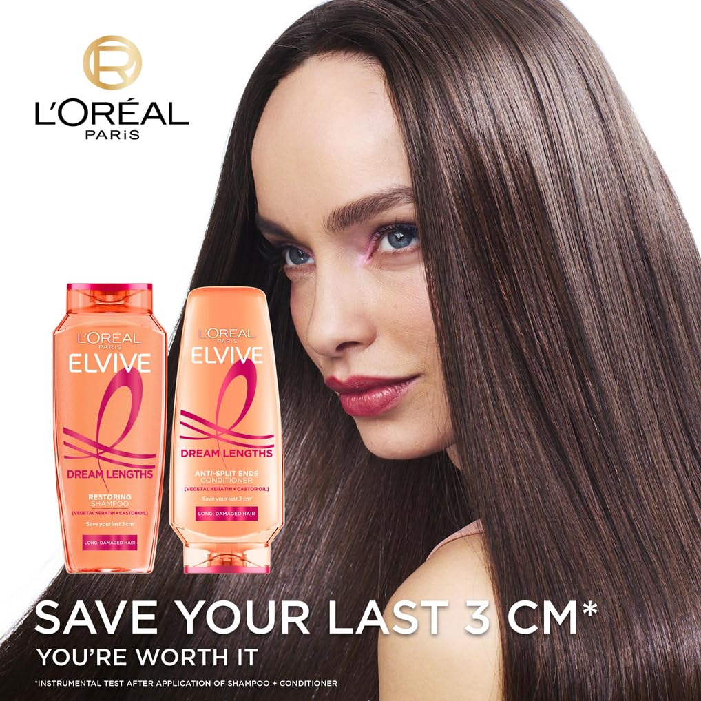 L'Oréal Paris Elvive Dream Lengths Anti-Split Ends Conditioner with Vegetal Keratin & Castor Oil