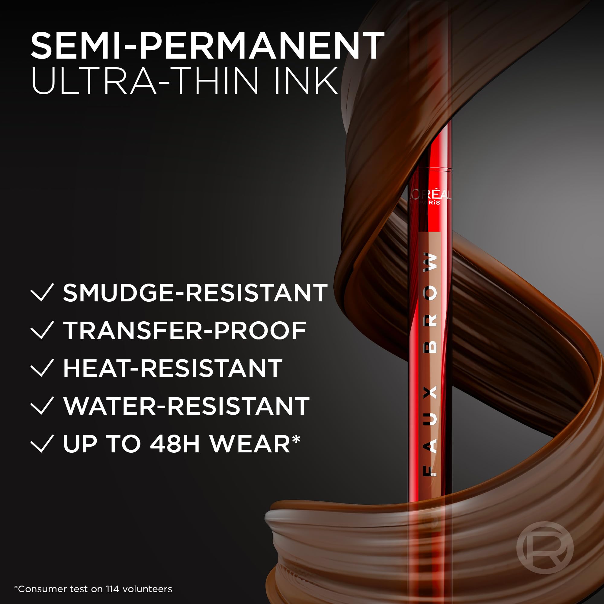 L'Oréal Paris Infallible Faux Brow Tint Pen - Double Brush Tip for Hair-Like Strokes 3