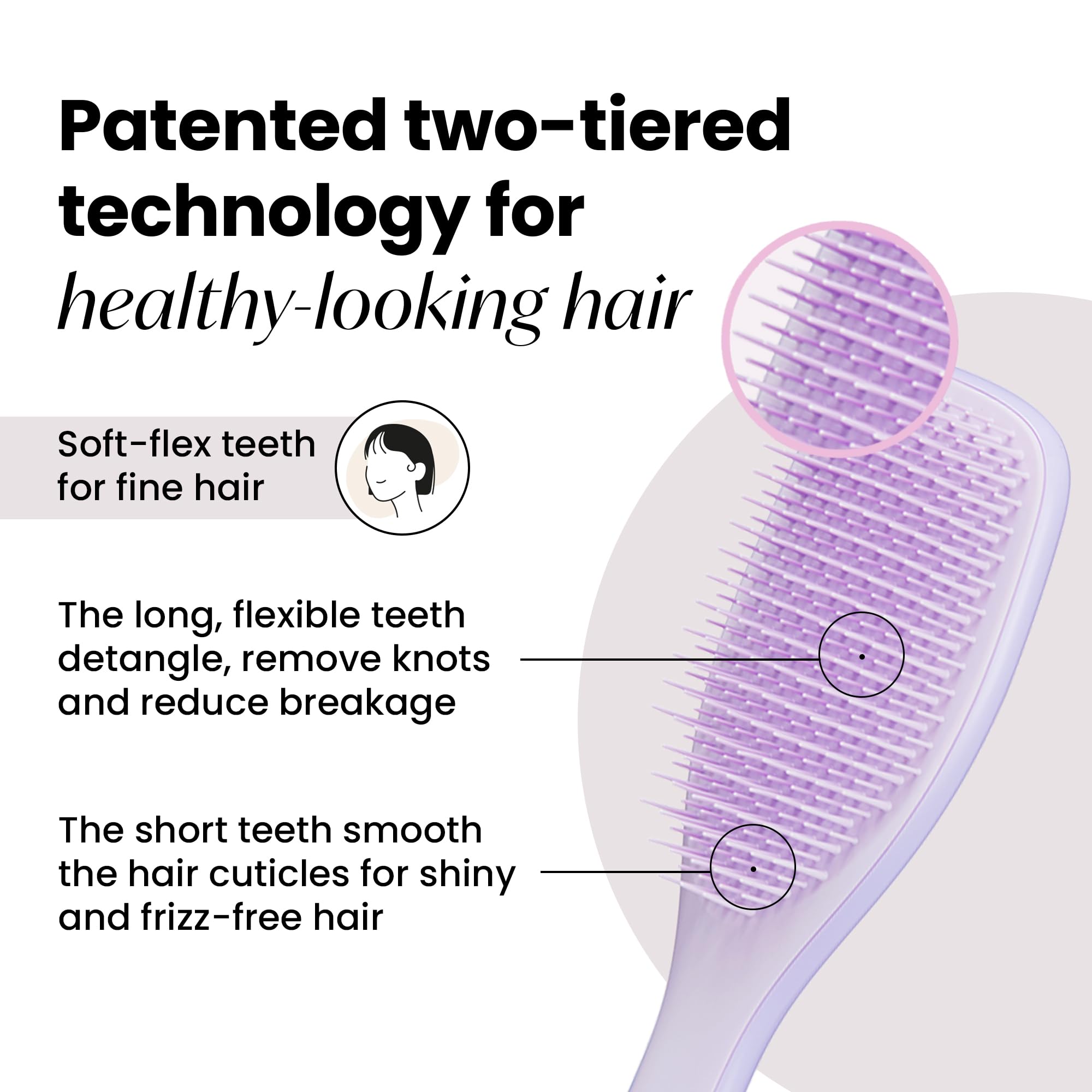 Tangle Teezer Fine and Fragile Ultimate Detangler Hairbrush for Coloured, Thin Hair
