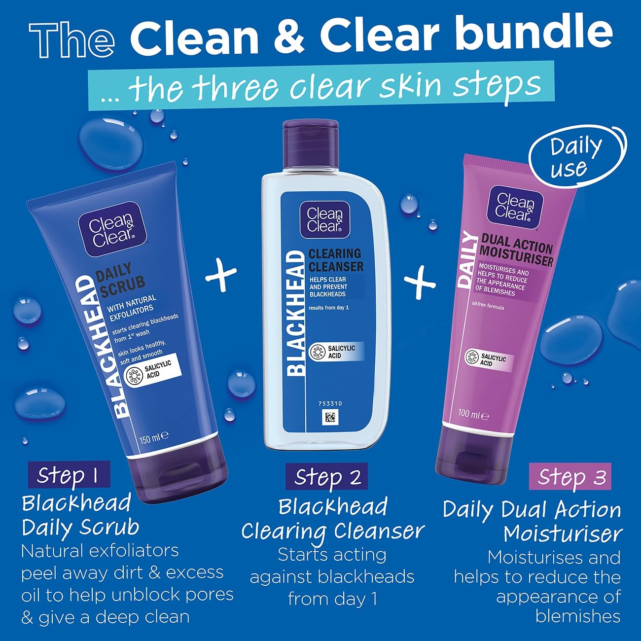 Clean & Clear Dual Action Moisturiser for Blemish Prevention, Oil-Free, 100ml 3