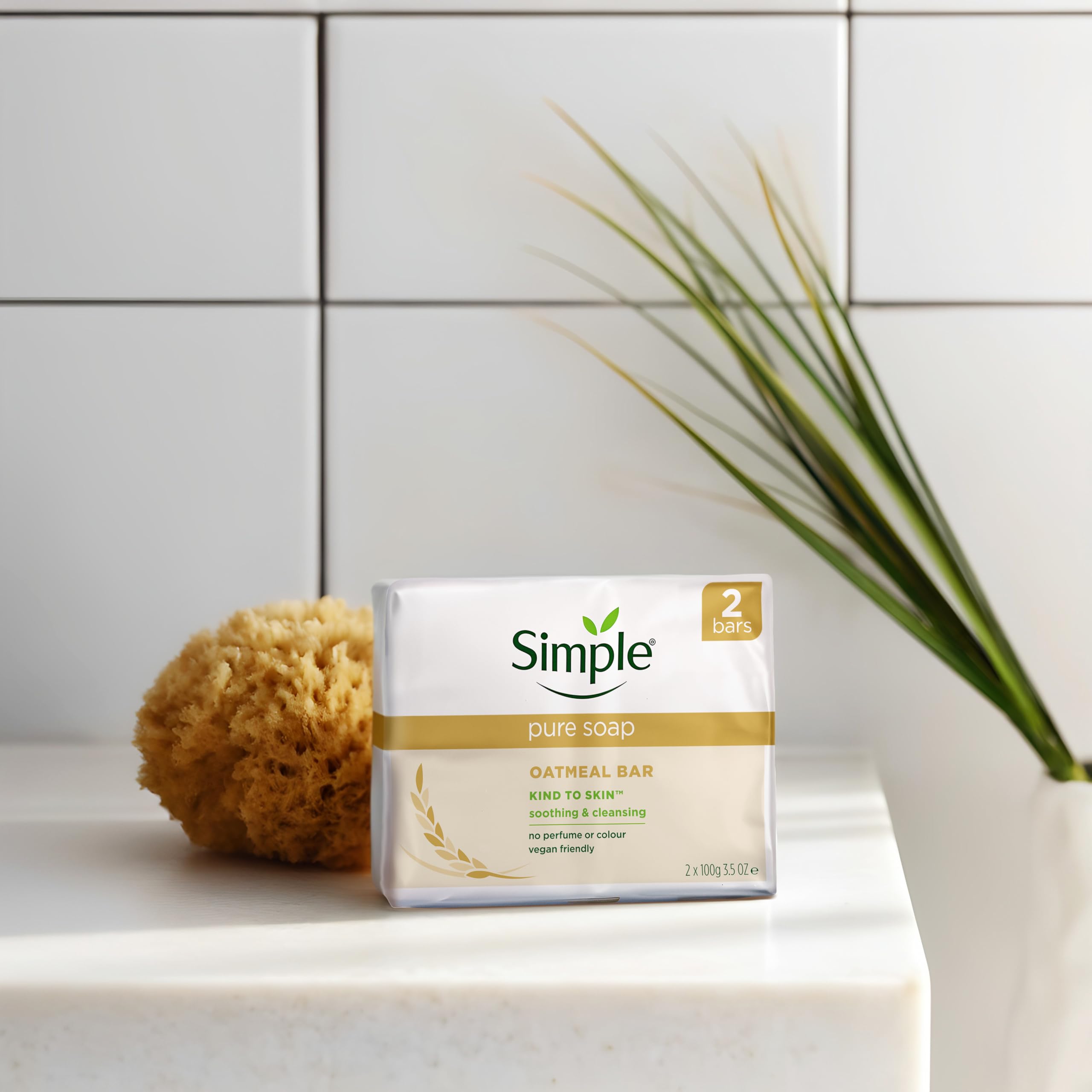 Simple Pure Soap Oatmeal Bar - Fragrance-Free Cleansing for Eczema & Rosacea Prone Skin 5