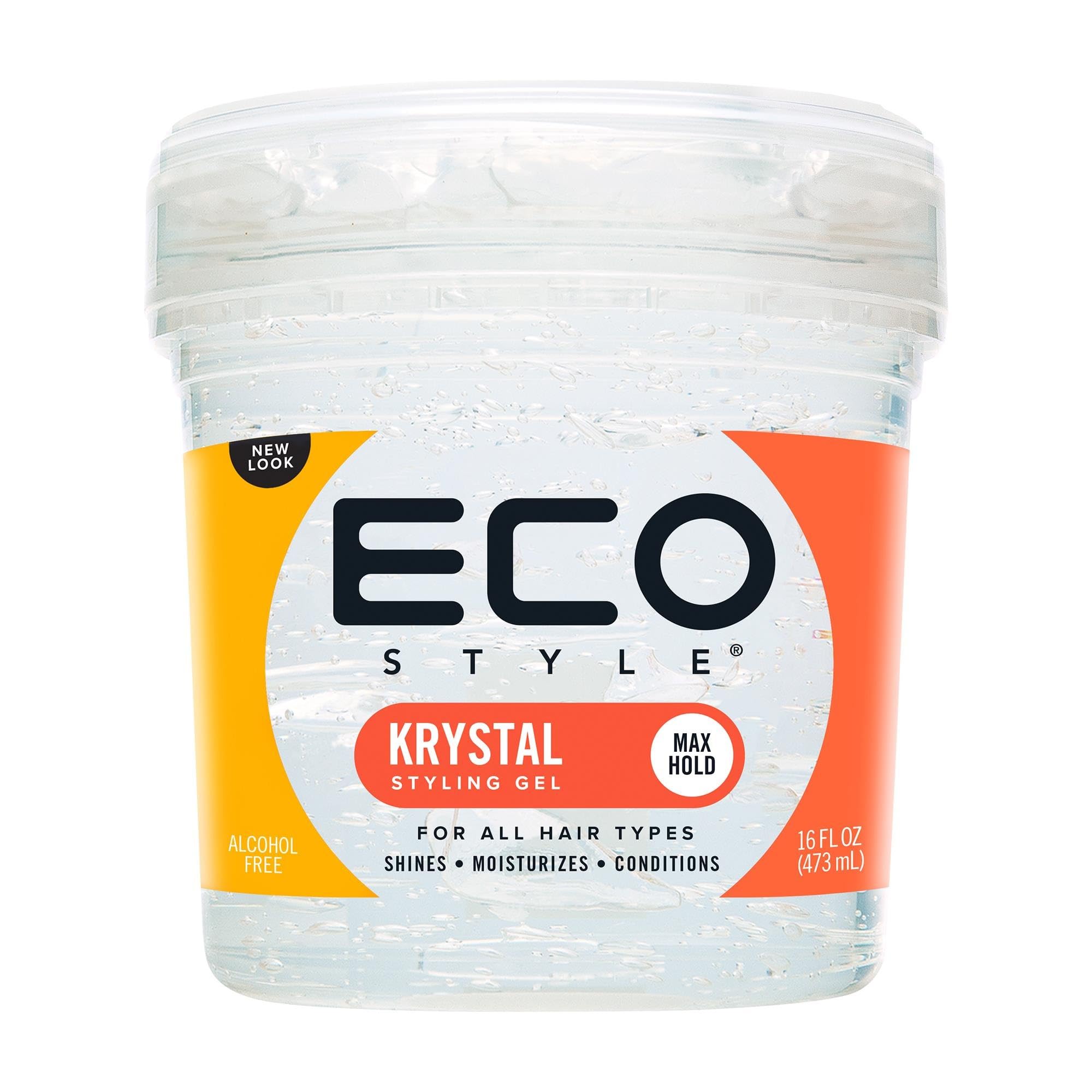 Eco Style Krystal Styling Gel for All Hair Types, Clear, 473 ml