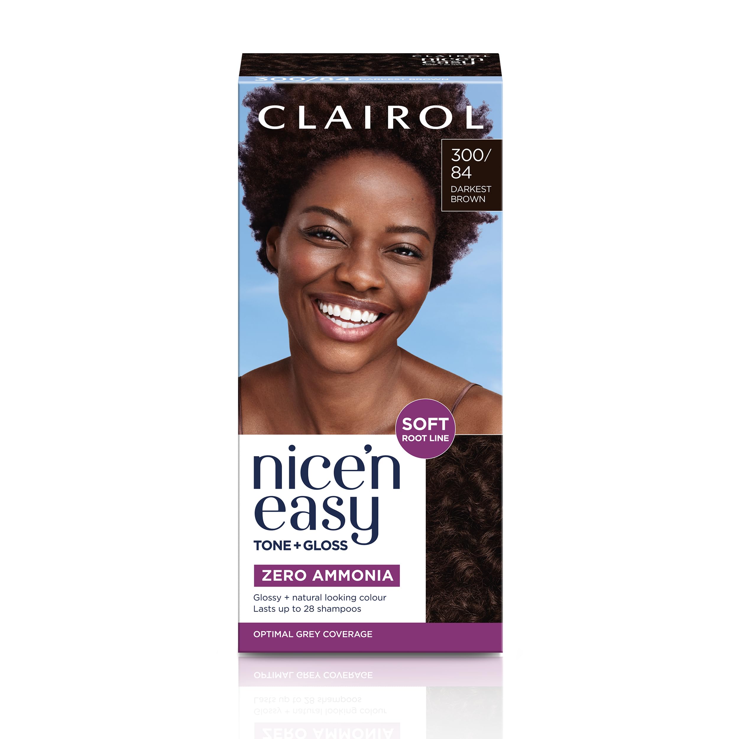 Clairol Nice'n Easy Tone+Gloss Semi Permanent Hair Dye - 300/84 Darkest Brown