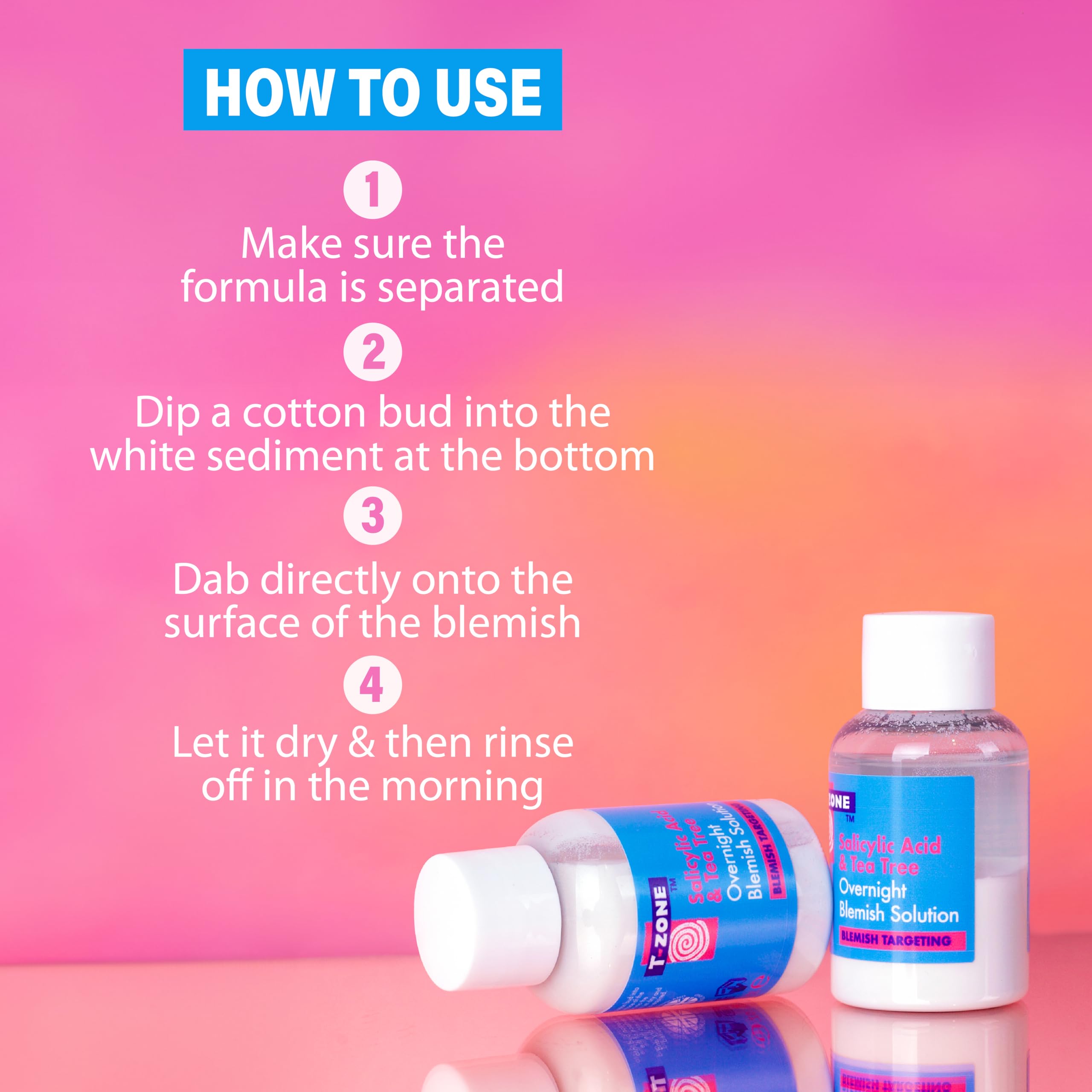 T-Zone Salicylic Acid & Tea Tree Overnight Blemish Solution 30ml - Fast-Acting Spot Treatment 4