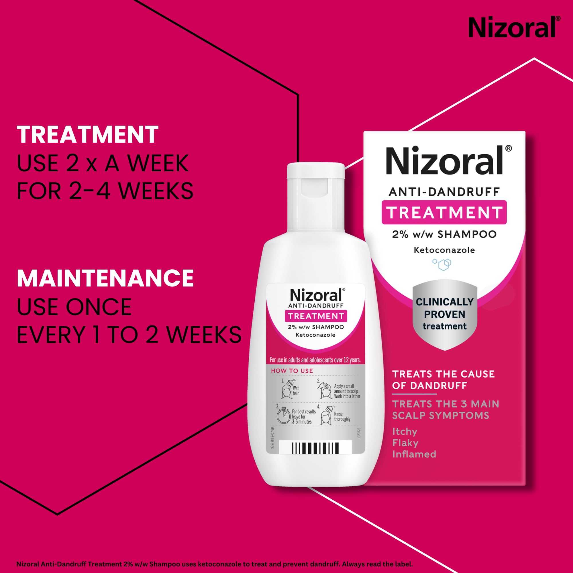 Nizoral Anti-Dandruff Treatment Shampoo with Ketoconazole for Flakes and Itching 6