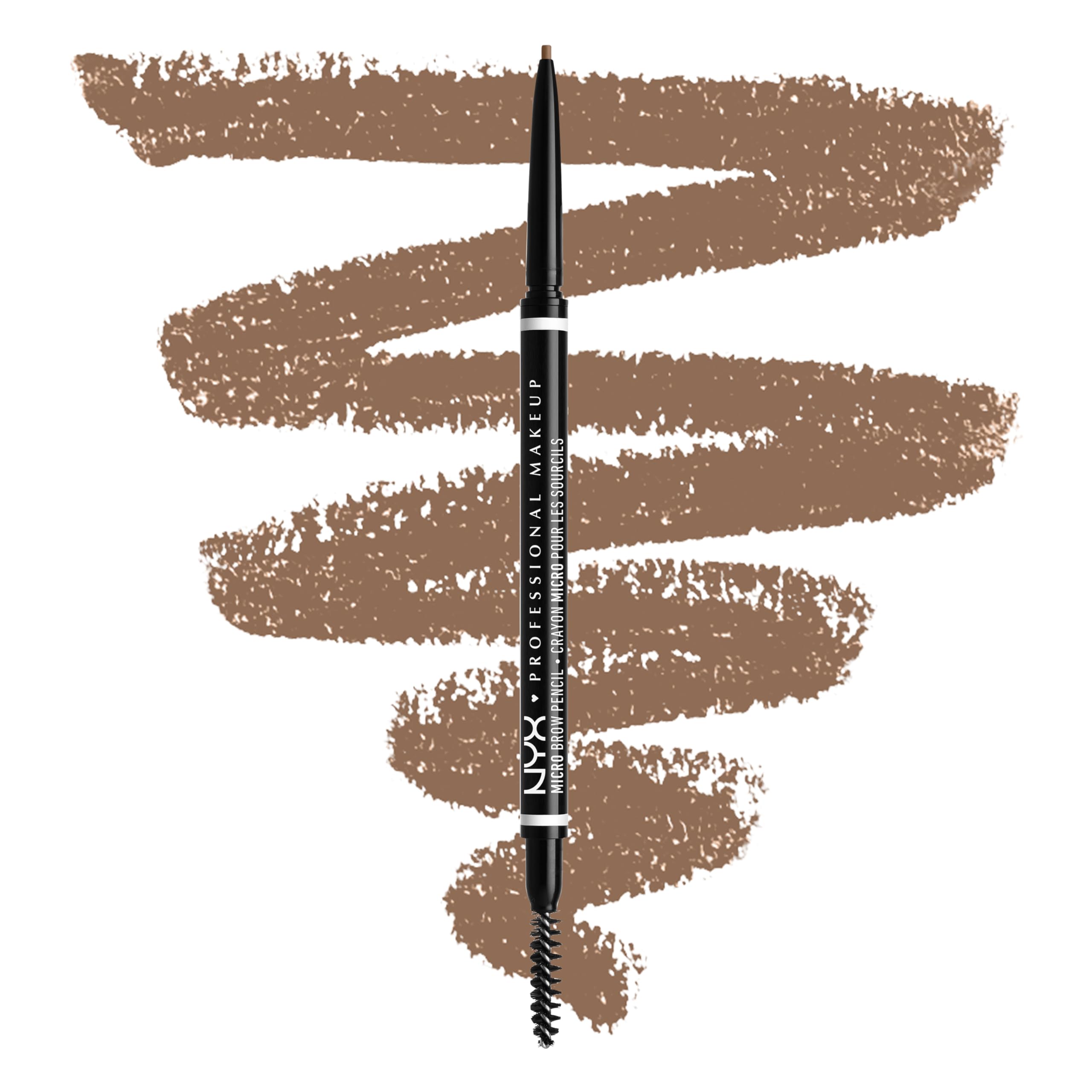 NYX Professional Makeup Micro Brow Pencil, Dual Ended with Spoolie Brush, Vegan Formula, Shade: Taupe