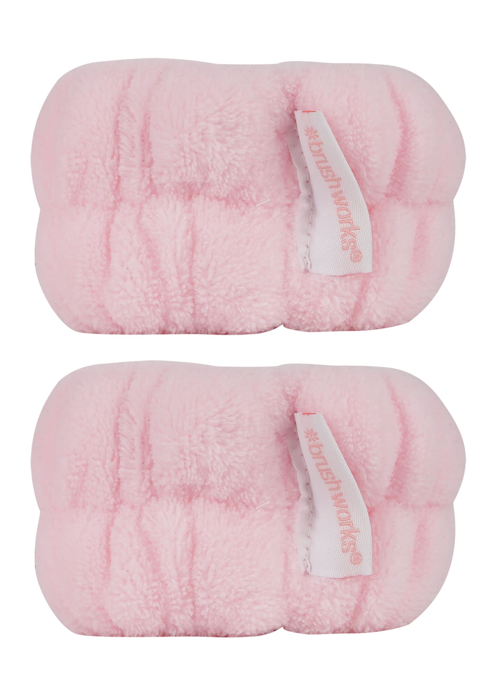 Brushworks Microfibre Wrist Wash Bands - Ultra-Soft & Absorbent (2 Pack)