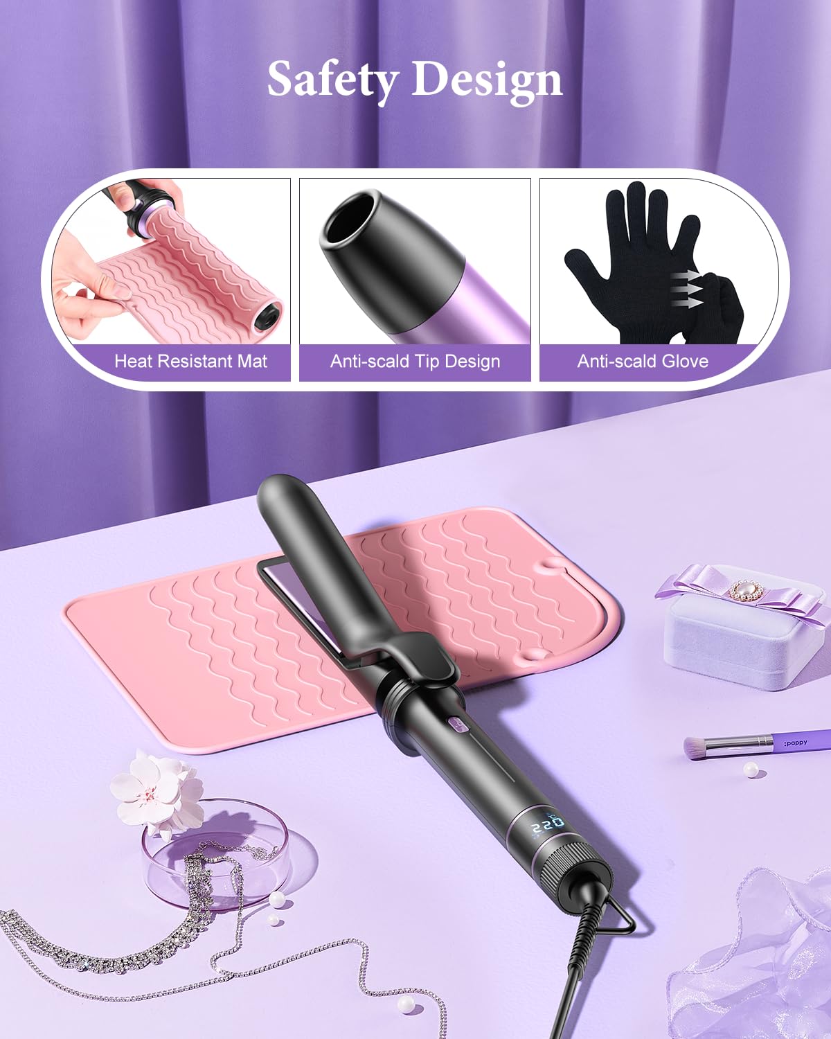 BESTOPE PRO 5-in-1 Hair Styling Set: Curling Wand, Straightener, Thermal Brush & 13 Temp Controls 9