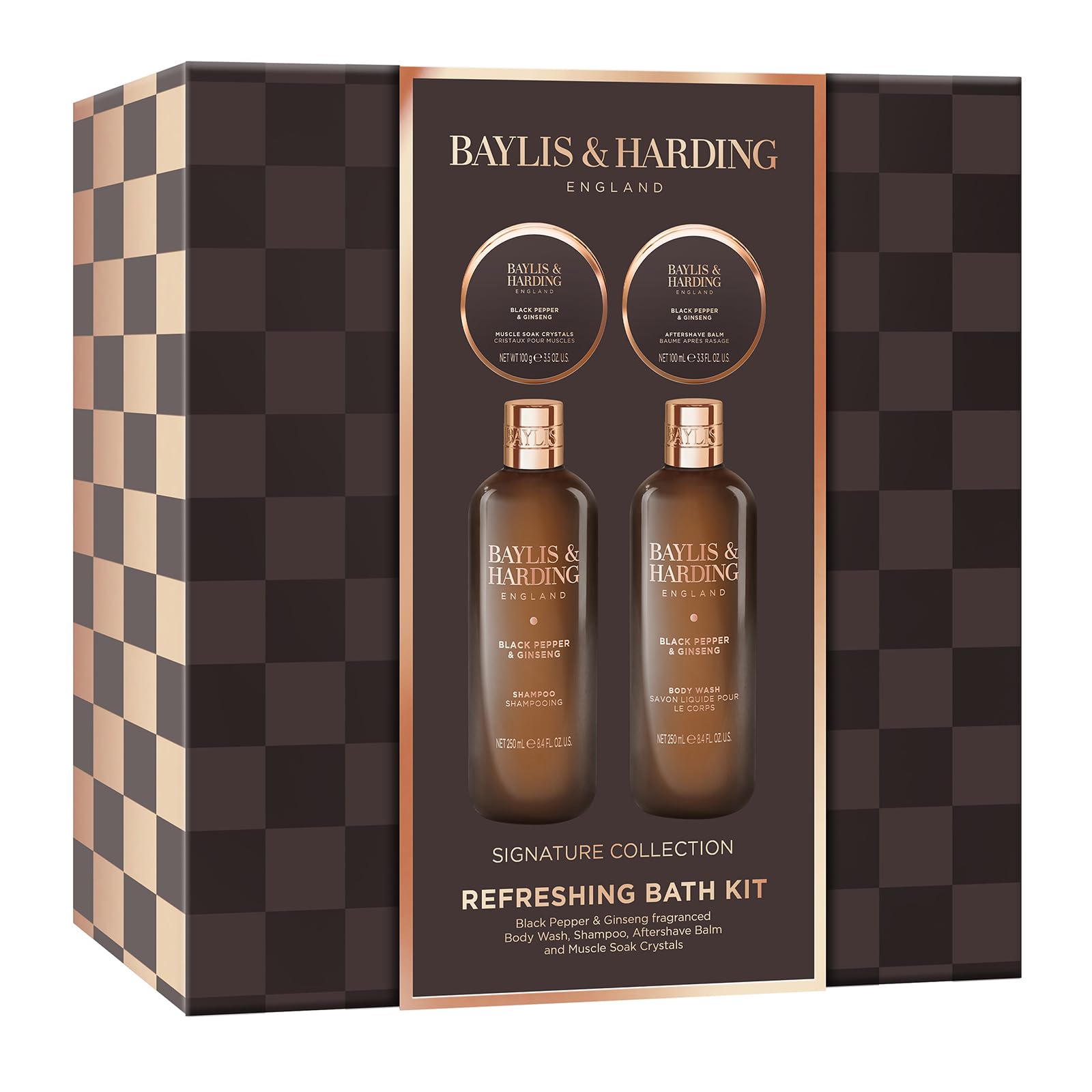 Baylis & Harding Black Pepper & Ginseng Men's Luxury Bath Kit Gift Set - Vegan Friendly 8