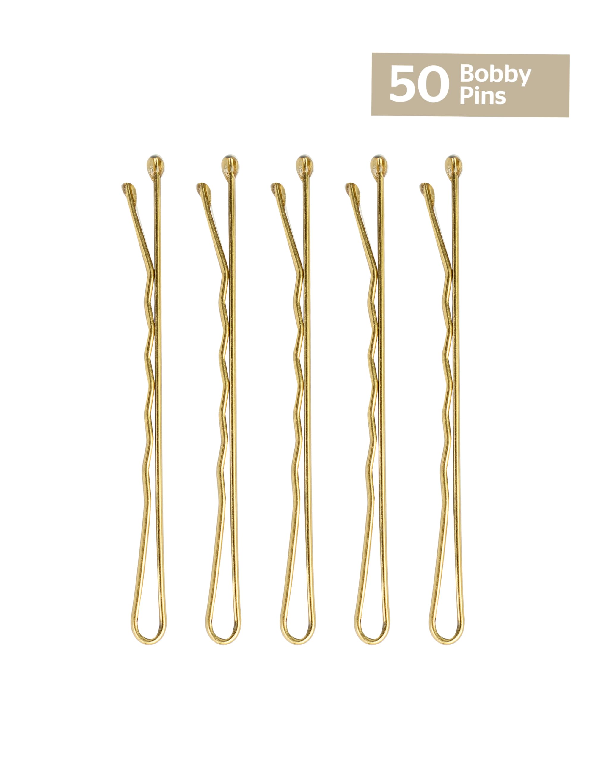 Brushworks Blonde Bobby Pins 50-Pack - Secure Hold Hair Pins for Updos and Flyaways 5