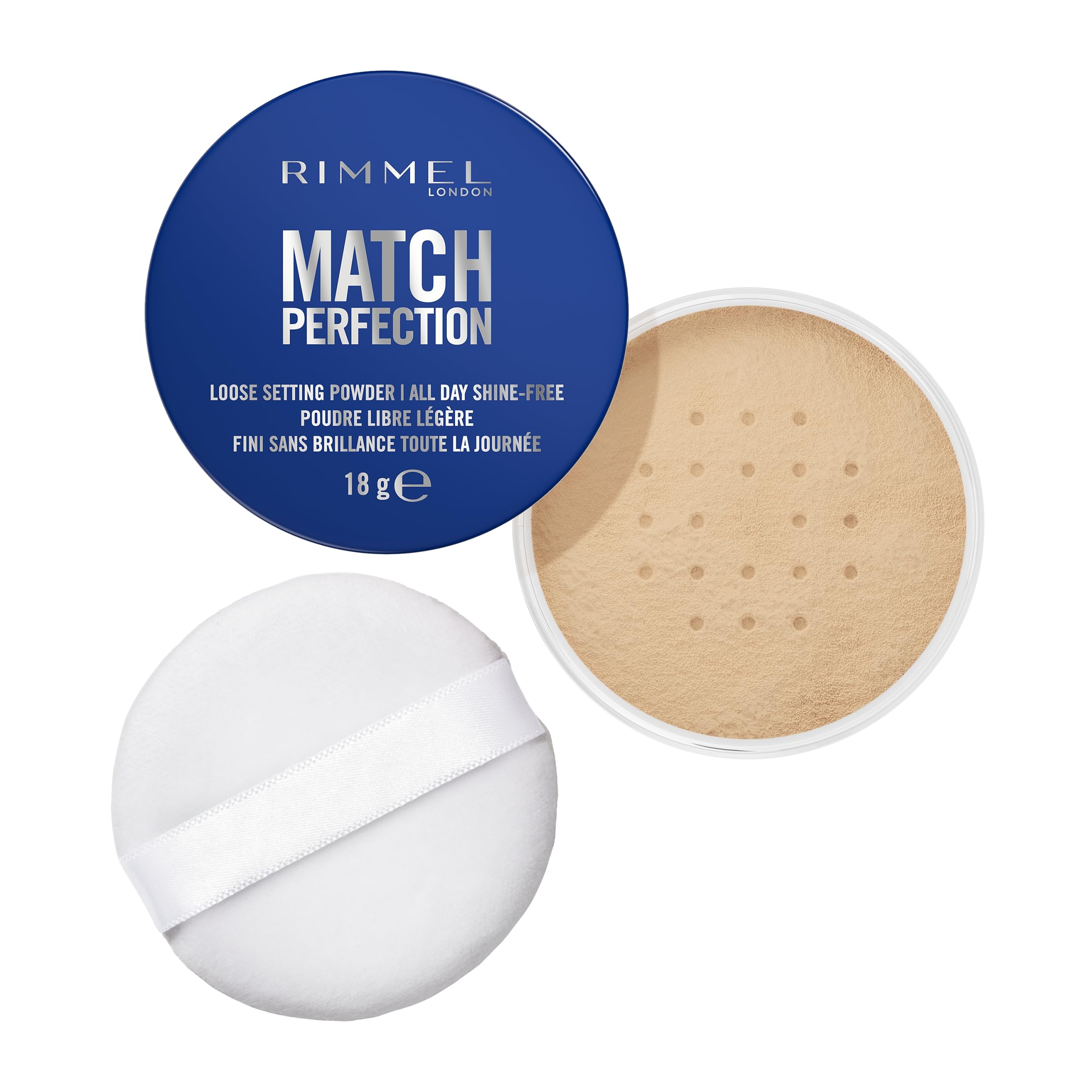 Rimmel Match Perfection Loose Setting Powder, 002 Translucent Honey, Lightweight Finish