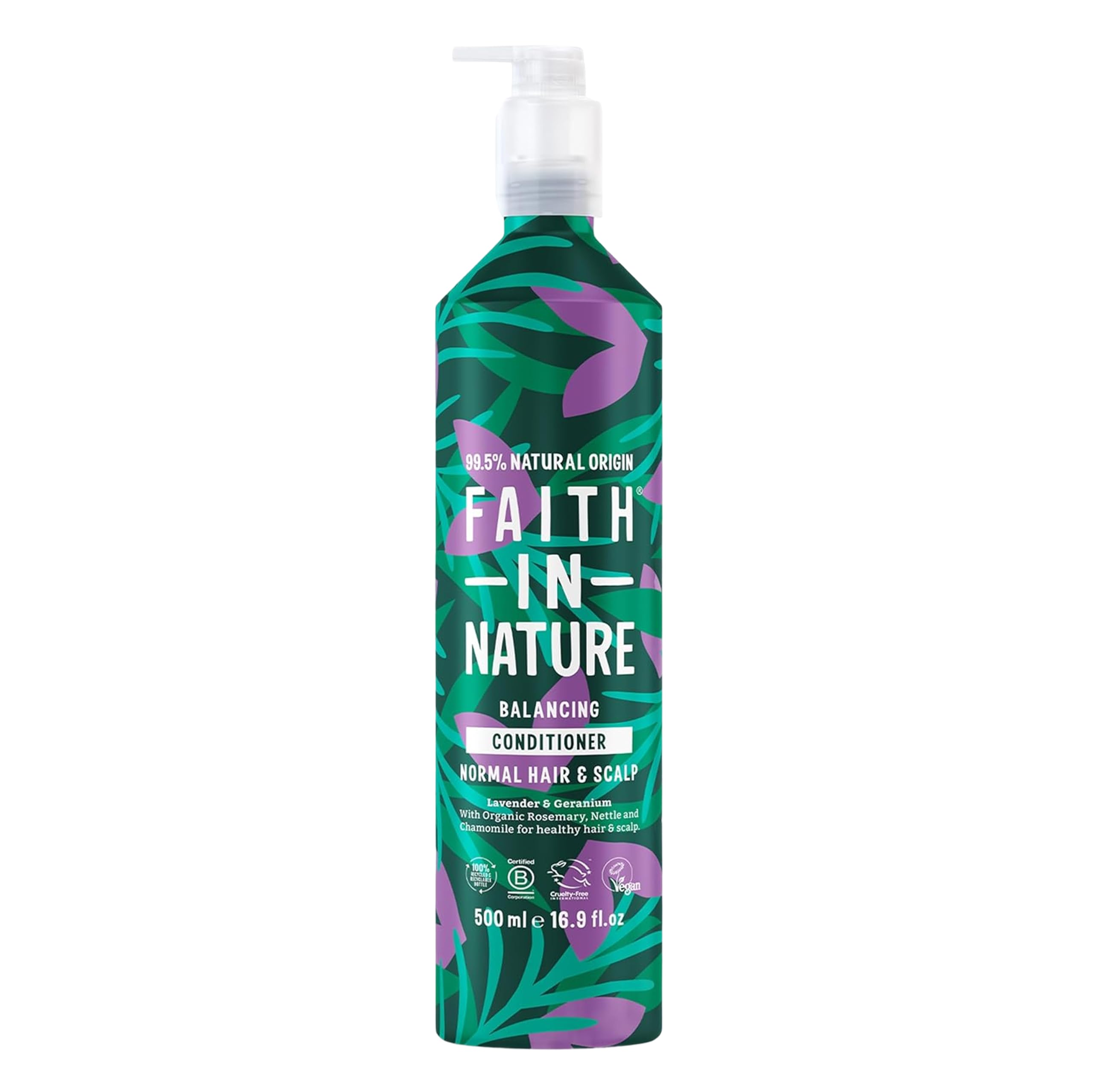 Faith In Nature Lavender & Geranium Conditioner, 500ml Metal Bottle, Normal Hair