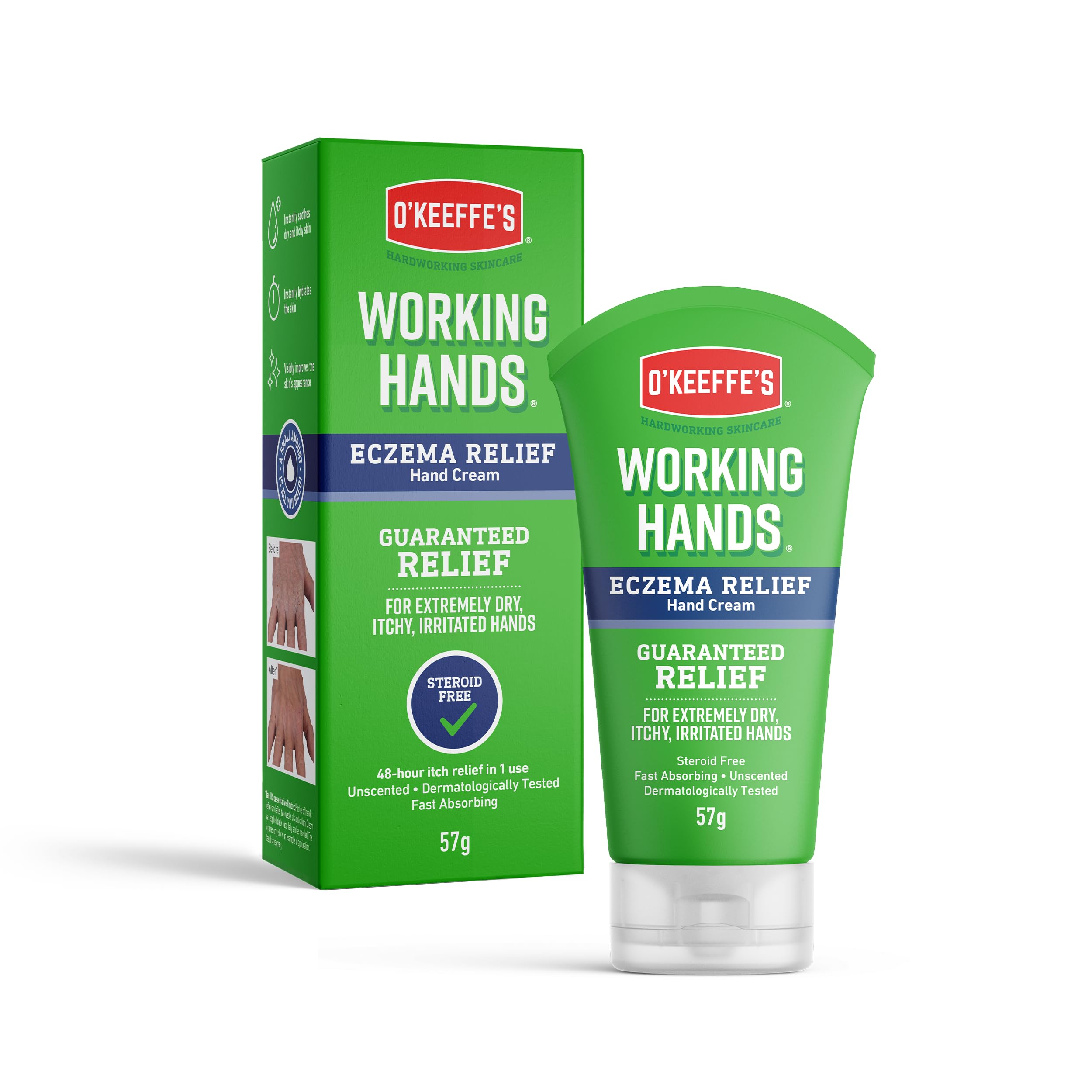 O'Keeffe's Working Hands Eczema Relief Cream for Dry, Itchy Hands, 57g