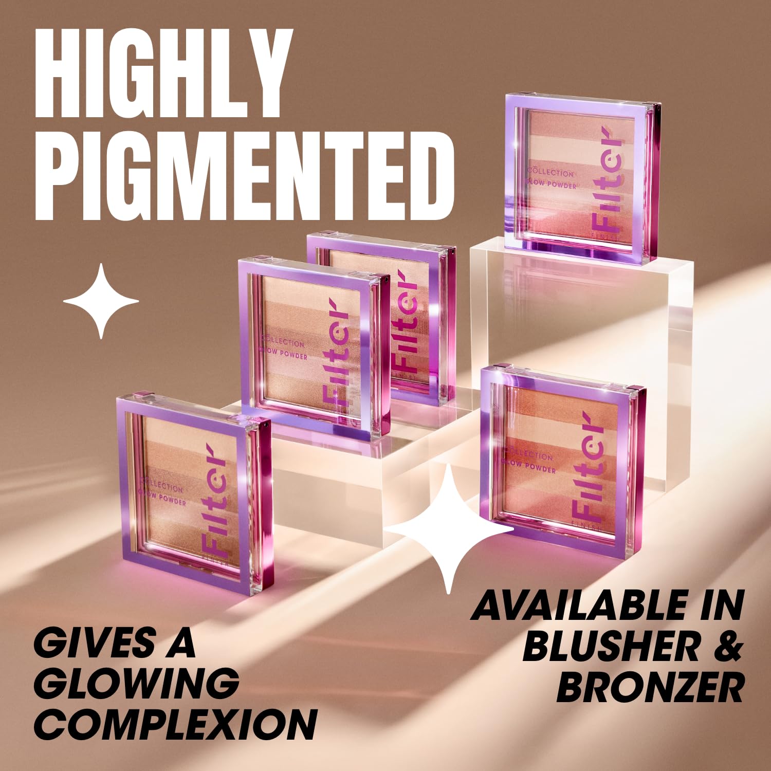 Collection Filter Finish Glow Powder Blush and Highlighter Kit with Five Shades 4