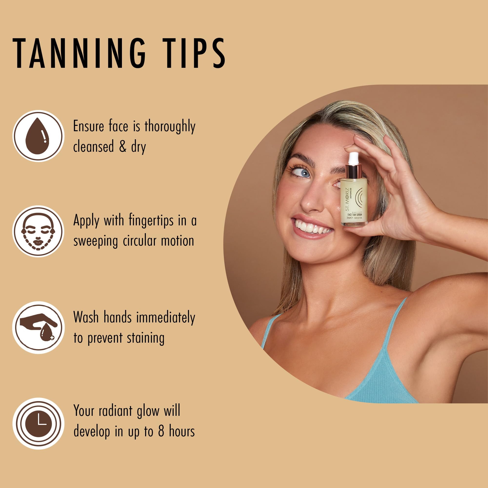 St Moriz Advanced Face Tanner Serum - Miracle Glow Hydrating Self Tan Face Serum with Q10 &amp; Hyaluronic Acid - Natural Sunless Radiant Glow &amp; Gradual Face Self Tanner (1.01 fl oz) 5