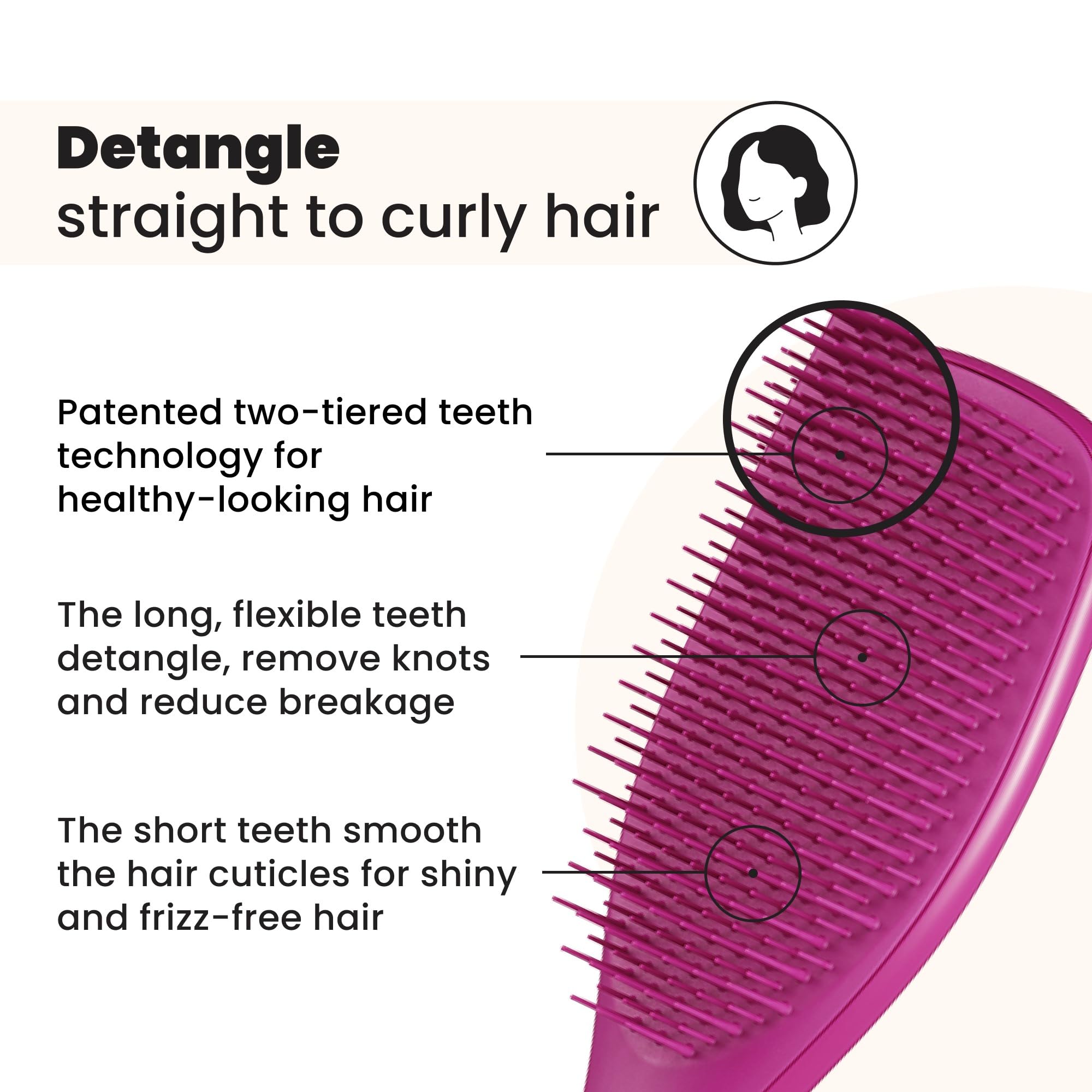 Tangle Teezer Ultimate Detangler Hairbrush for Wet & Dry Hair Minimizing Breakage