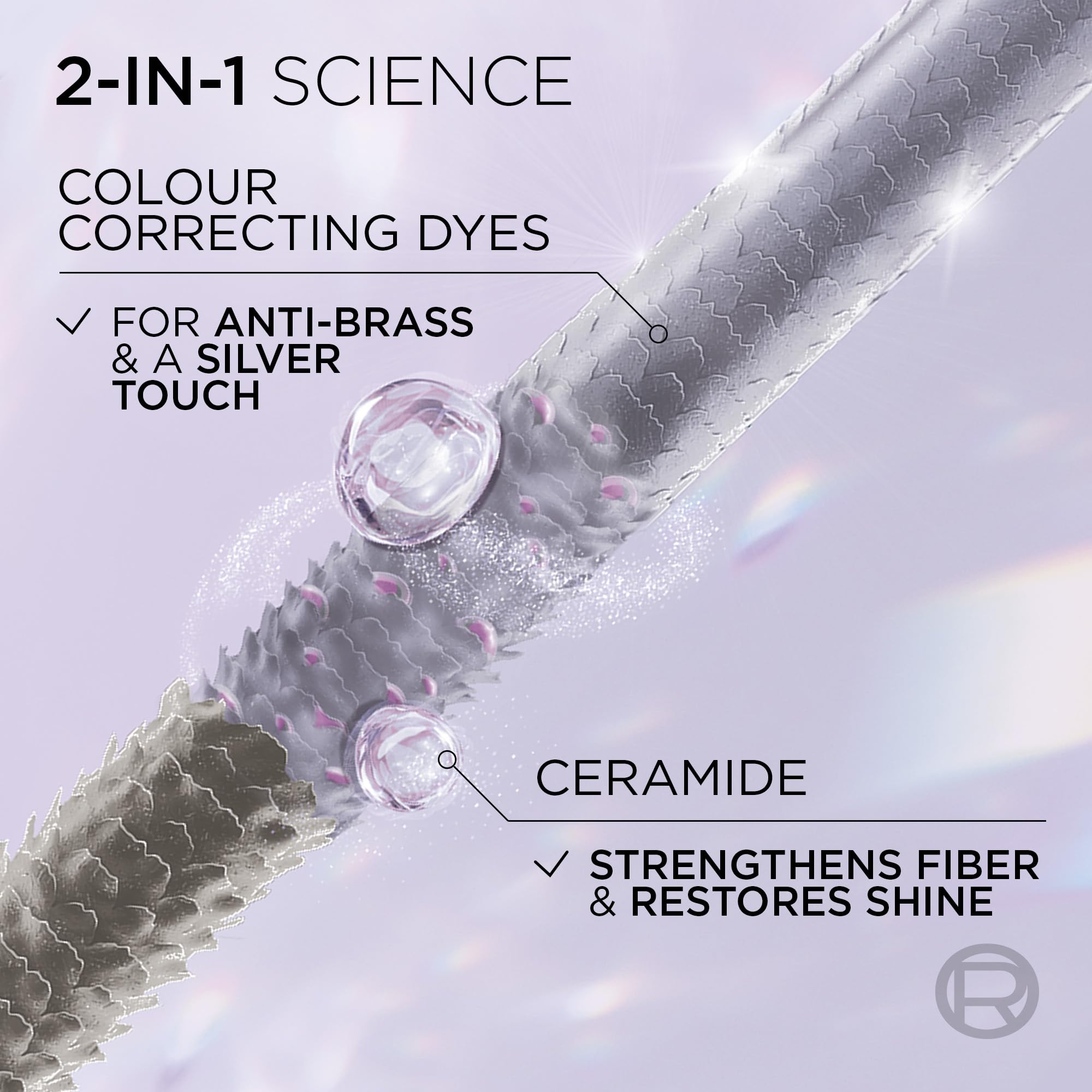 L'Oréal Paris Cool Silver Pearly White, unsere erste Farbauffrischungskur für natürlich graues Haar, semi-permanente Farbe, angereichert mit kühlenden Farbstoffen und Ceramiden 5