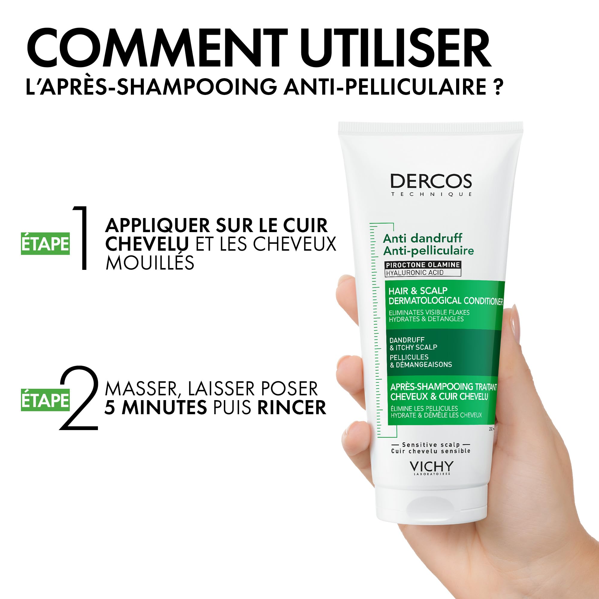 Vichy Dercos Anti-Dandruff Dermatological Conditioner for Flake-Free Hair 200ml 5