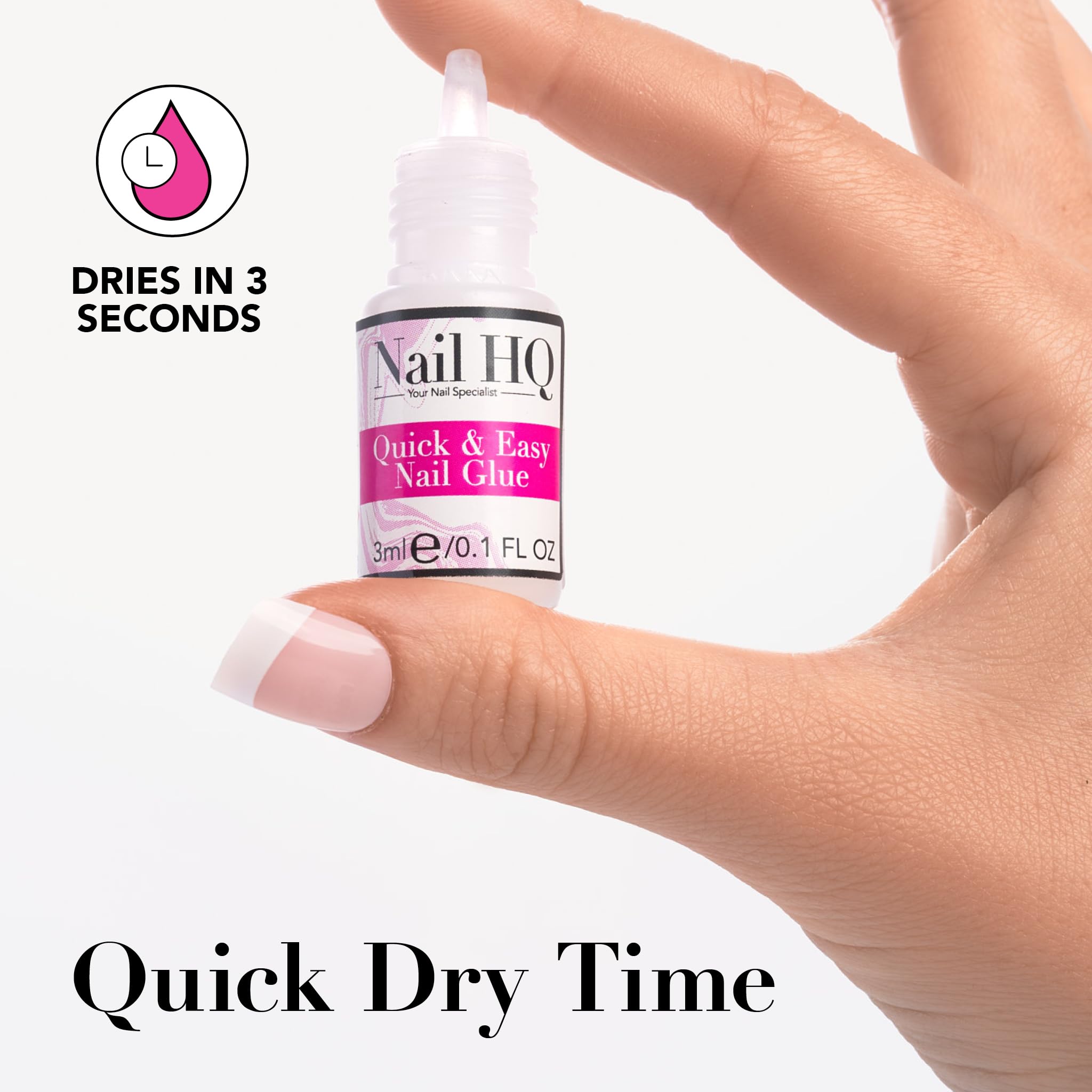 Nail HQ Super Starker Nagelkleber 3 ml – Schnelltrocknend, starke Haftung, Präzisionsspitze 3