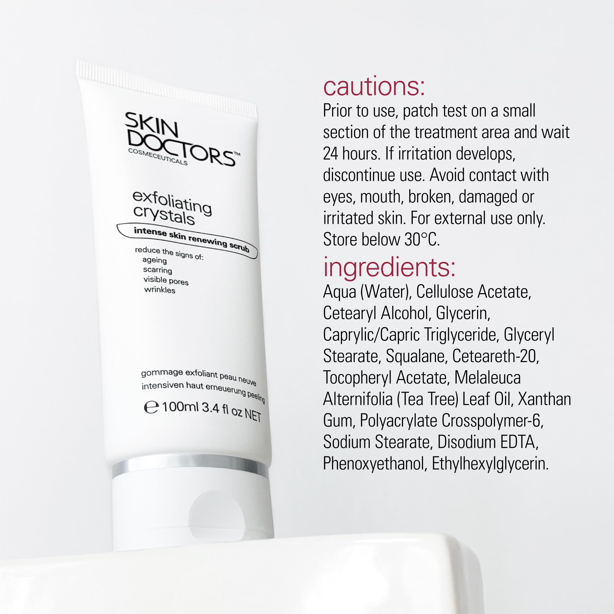 Skin Doctors Exfoliating Crystals for Face & Body, Reduces Ageing, Scarring & Blemishes - 100ml 8