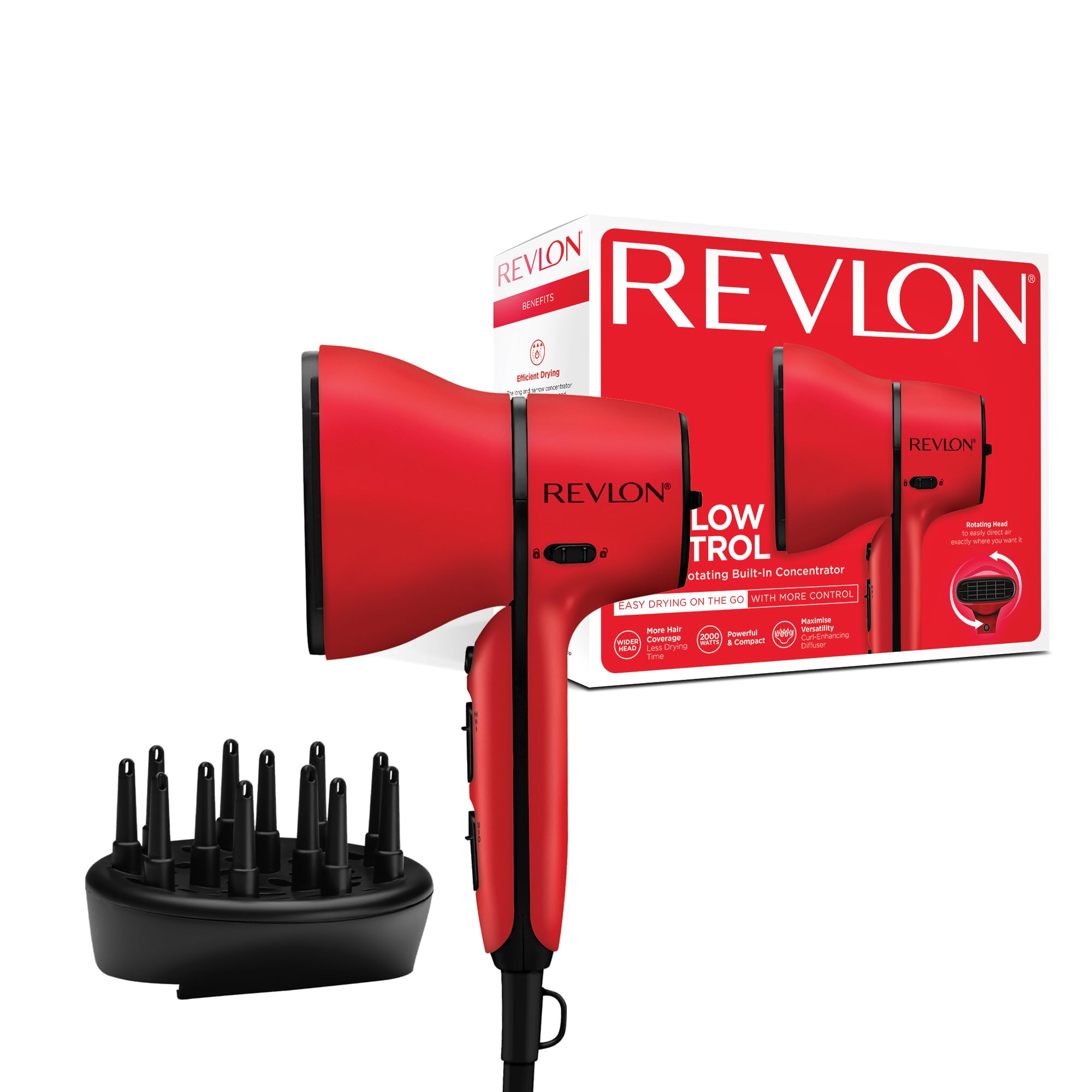 Revlon Airflow Control Dryer with 2000W Motor & Rotating Concentrator