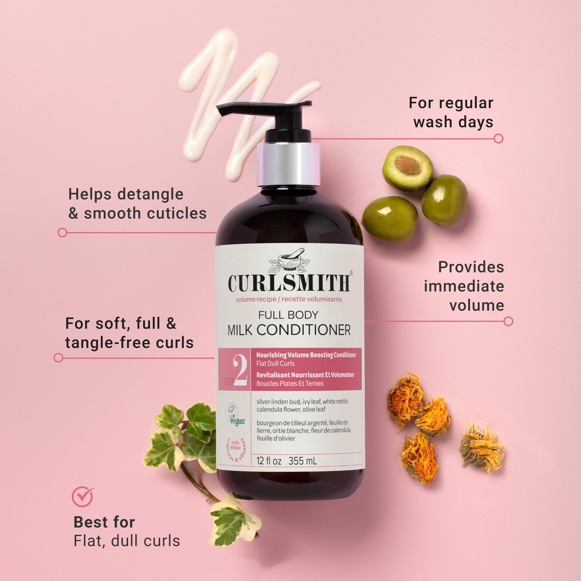 CURLSMITH Full Body Milk Hair Conditioner for Volumizing and Hydrating