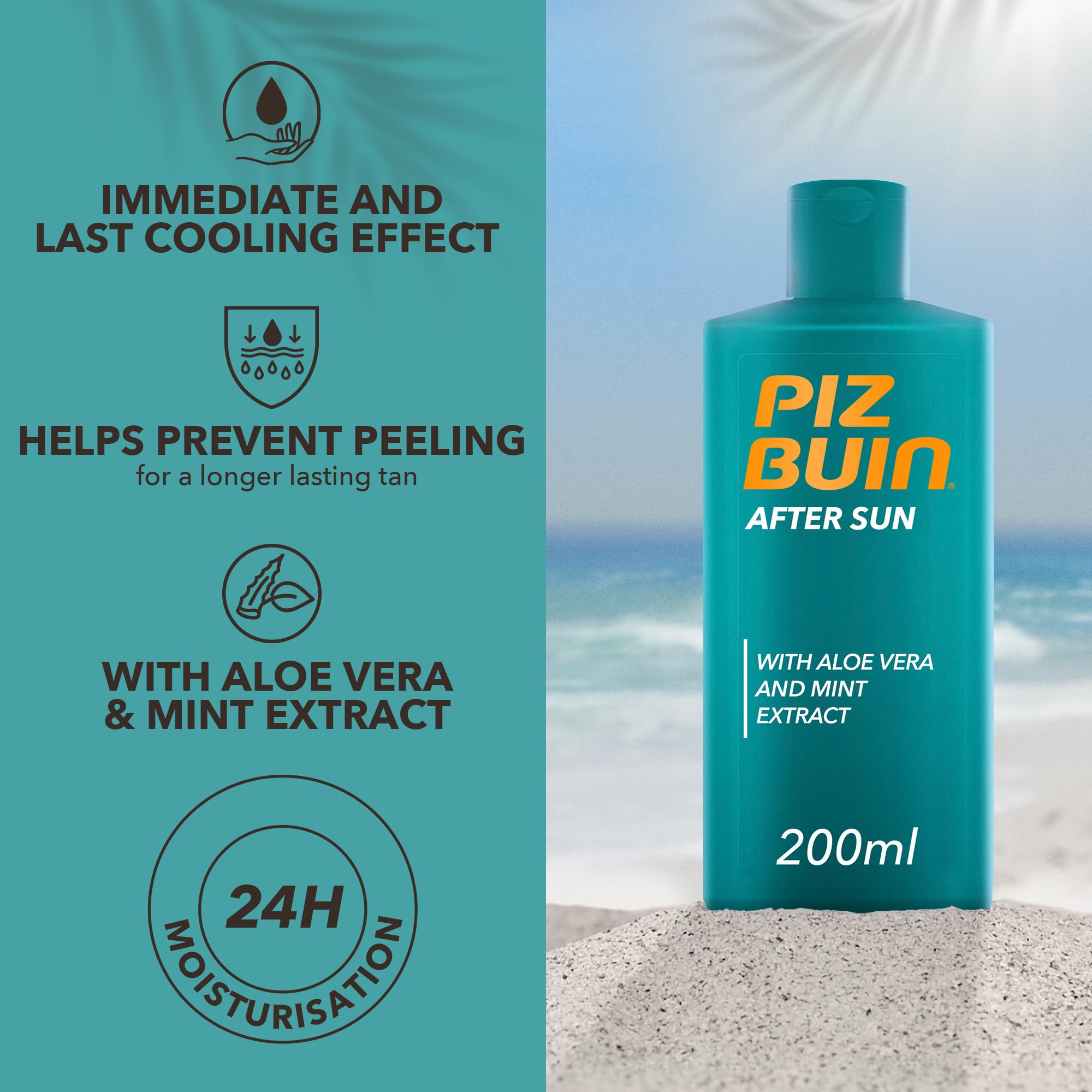 Piz Buin After Sun Soothing and Cooling Moisturising Lotion with Aloe Vera, 200ml