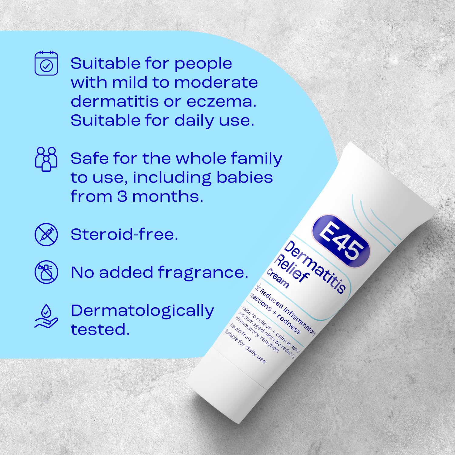 E45 Dermatitis Cream 50 ml for Symptomatic Relief of Redness and Itching 5