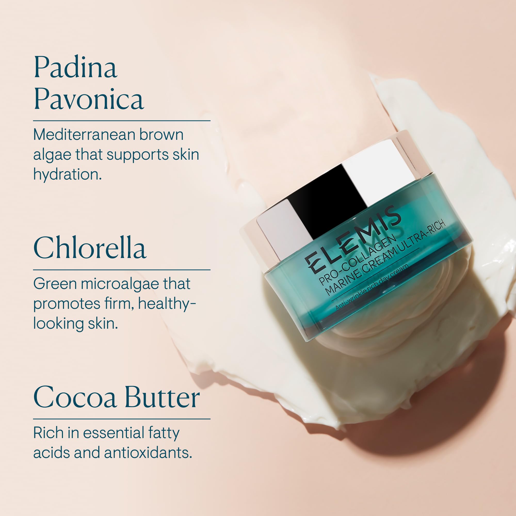ELEMIS Pro-Collagen Marine Cream Ultra Rich, intensiv feuchtigkeitsspendende Anti-Falten-Gesichtslotion, Anti-Aging-Feuchtigkeitscreme für trockene Haut, Collagen-Tagesfluid zur Straffung und Festigung der Haut, nährende Gesichtscreme, 50 ml 7