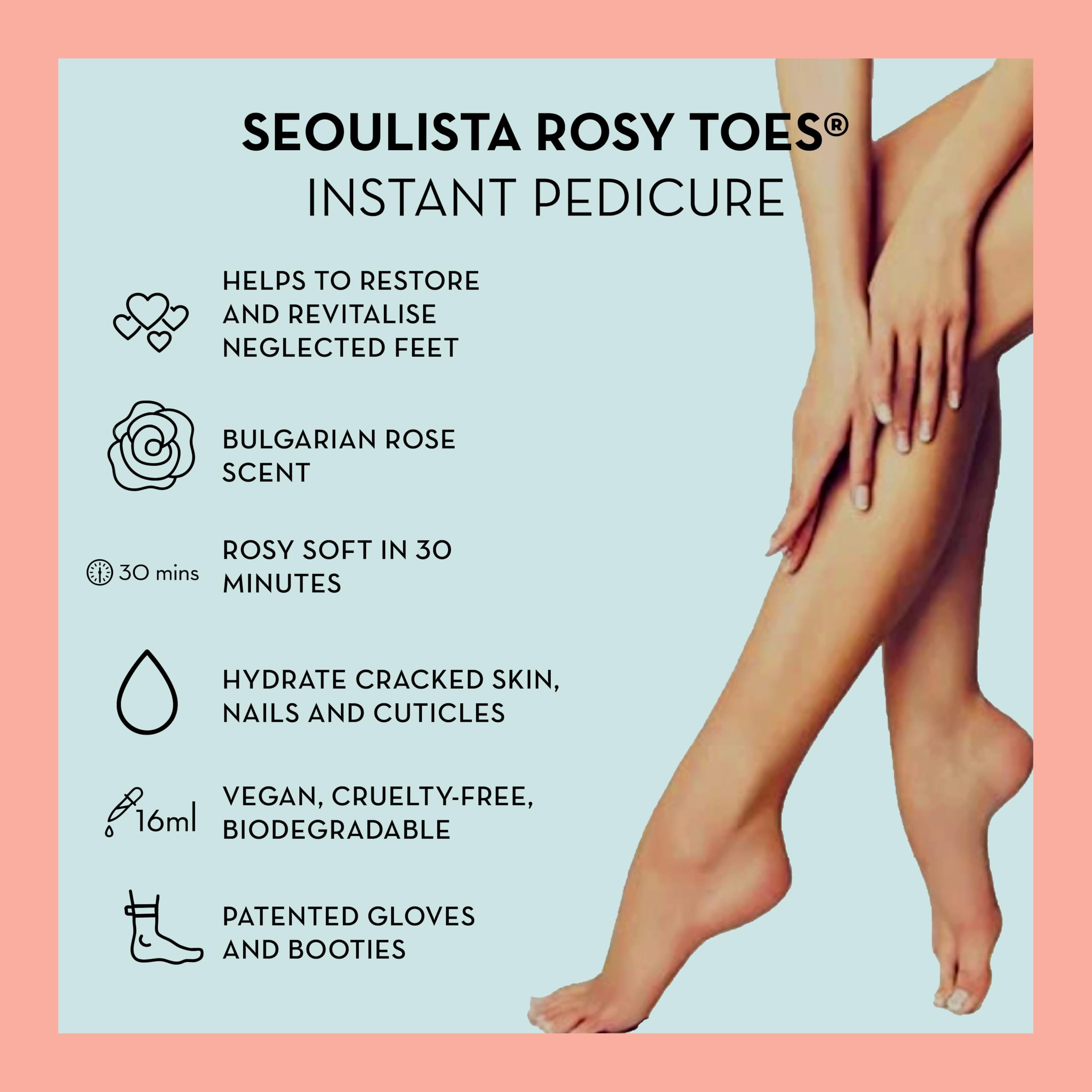 Seoulista Beauty Rosy Toes Sofort-Pediküre – Fußmaskenbehandlung für zu Hause — 4
