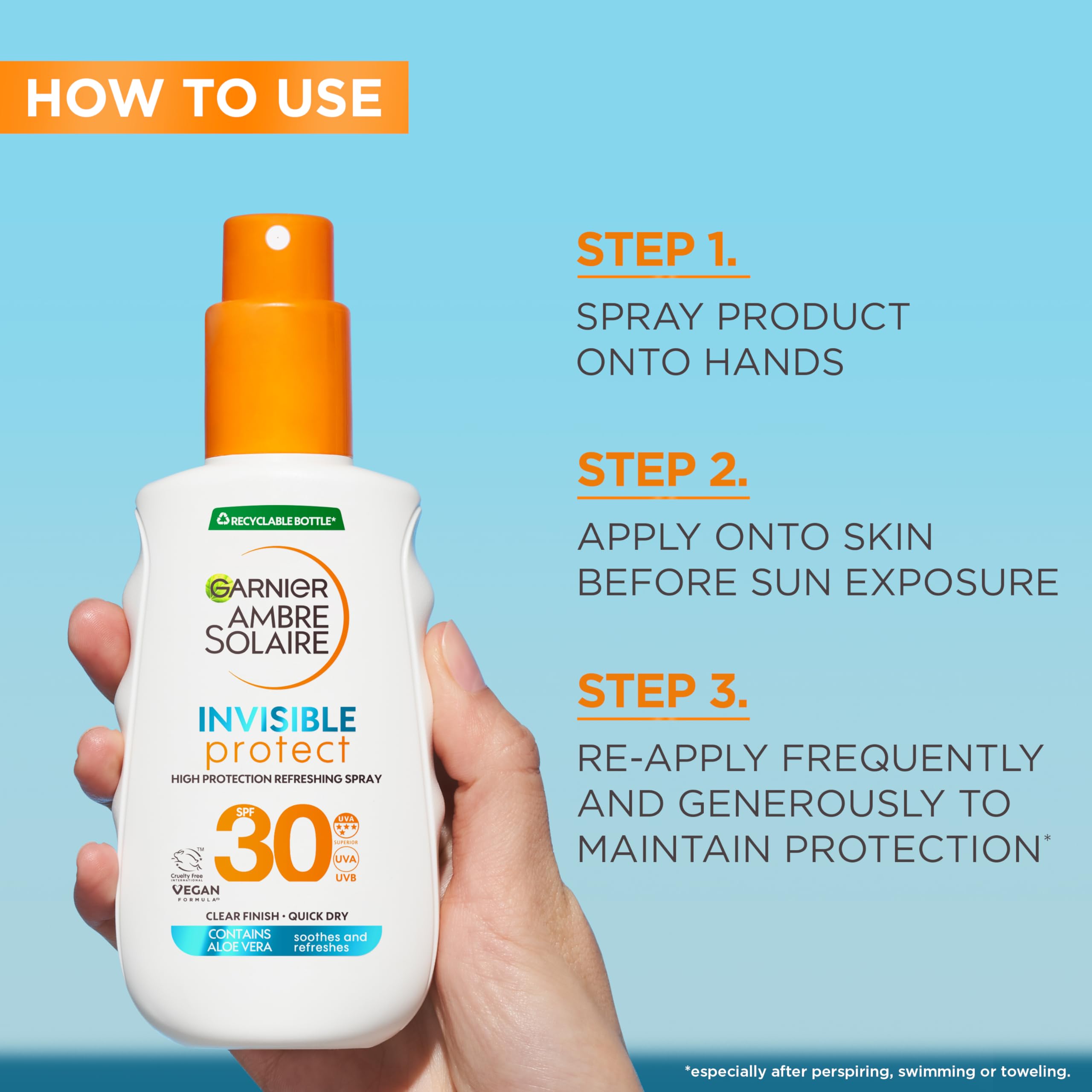 Garnier Ambre Solaire Invisible Protect Sun Protection Spray SPF30 4
