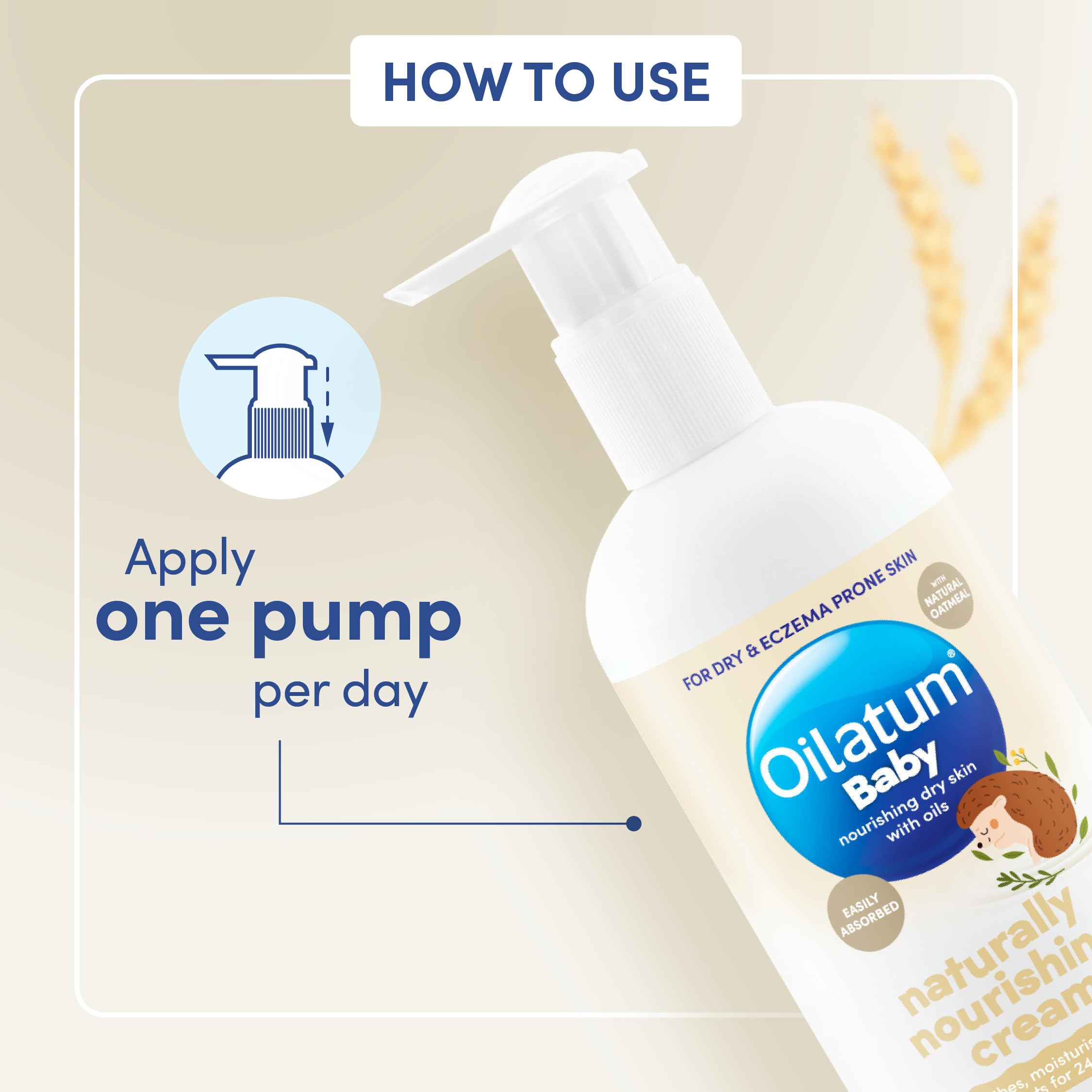Oilatum Baby Naturally Nourishing Cream with Natural Oatmeal for Dry, Eczema-Prone Skin 6