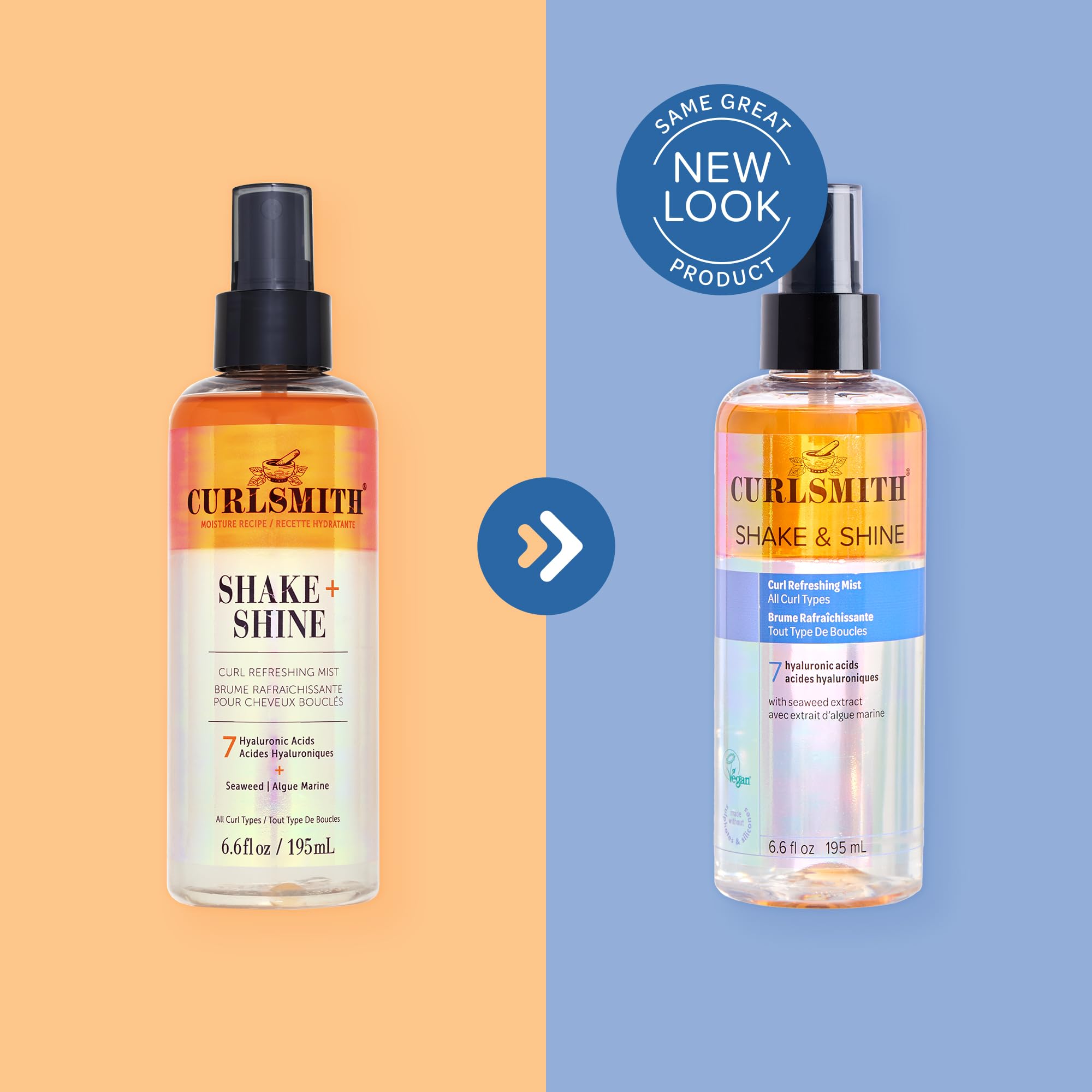 CURLSMITH Shake + Shine Curl Refreshing Mist | Bi-Phase Curl Spray with Hyaluronic Acid 5