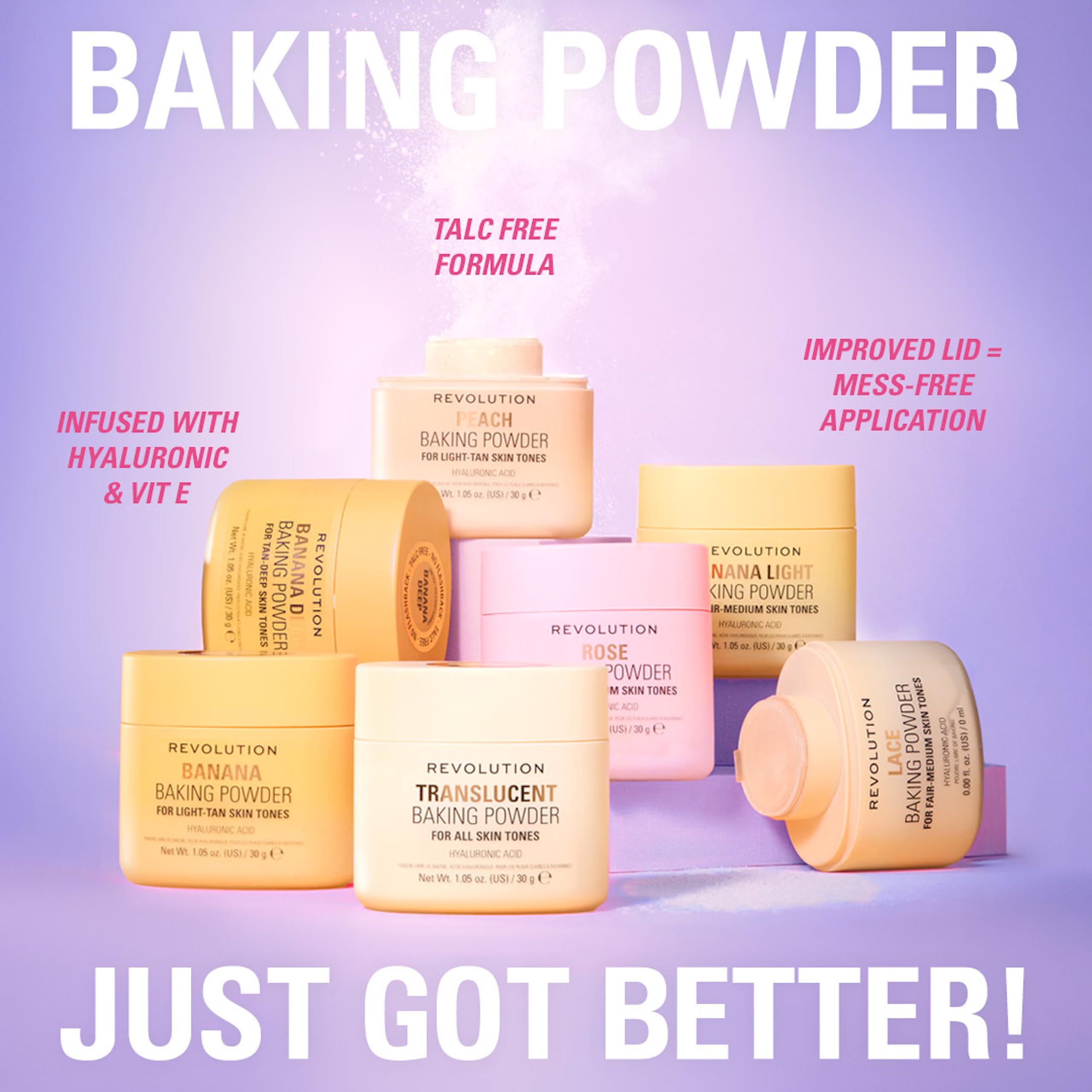 Revolution Loose Baking Powder Translucent - Vegan, Cruelty-Free Setting Powder for Luminous Finish 8