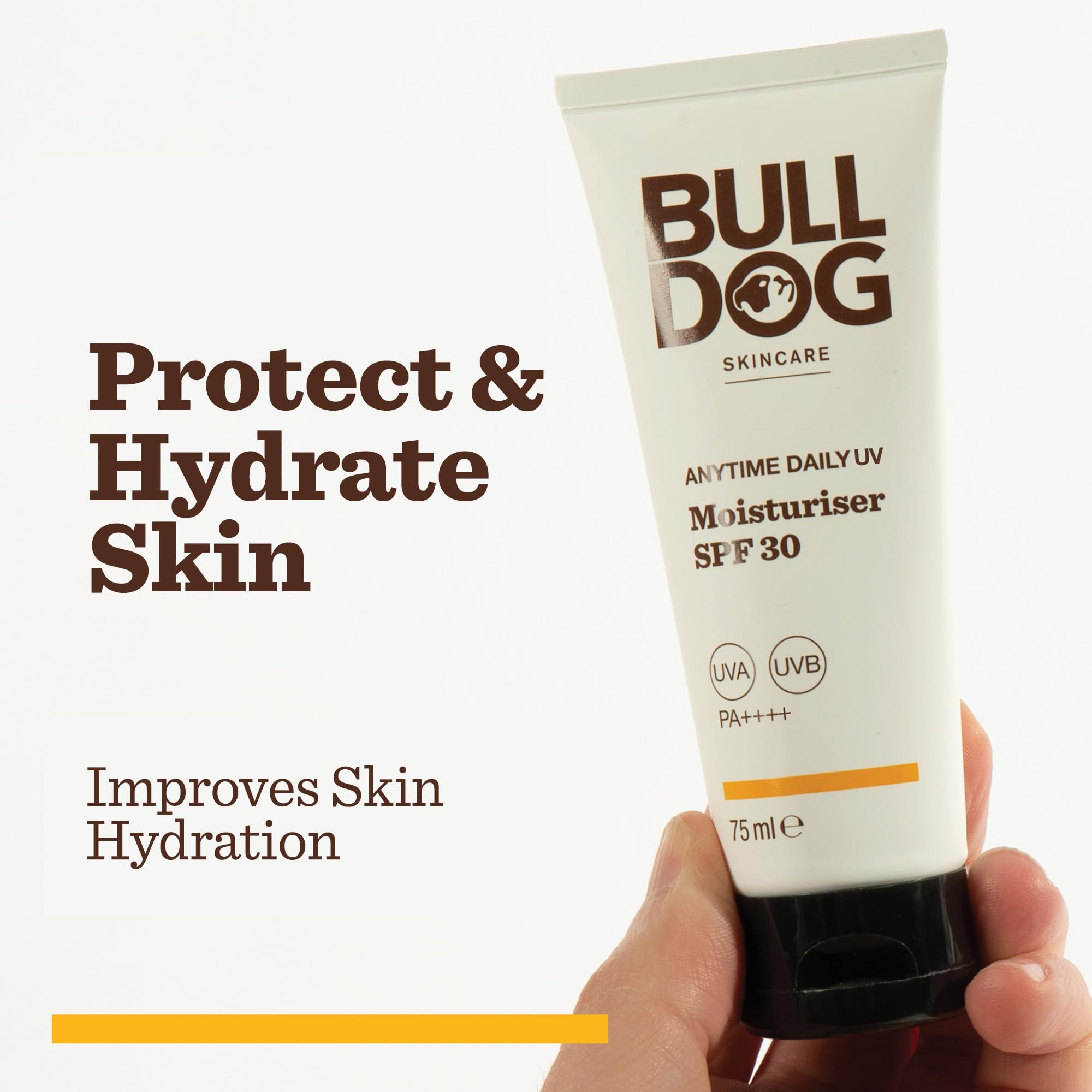 BULLDOG SKINCARE Anytime Daily UV Feuchtigkeitscreme LSF 30 für Männer 75 ml, Safrangelb 6