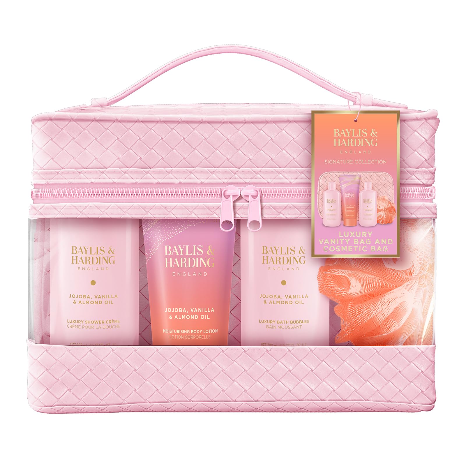 Baylis & Harding Jojoba, Vanilla & Almond Oil Luxury Vanity Bag Gift Set - Vegan