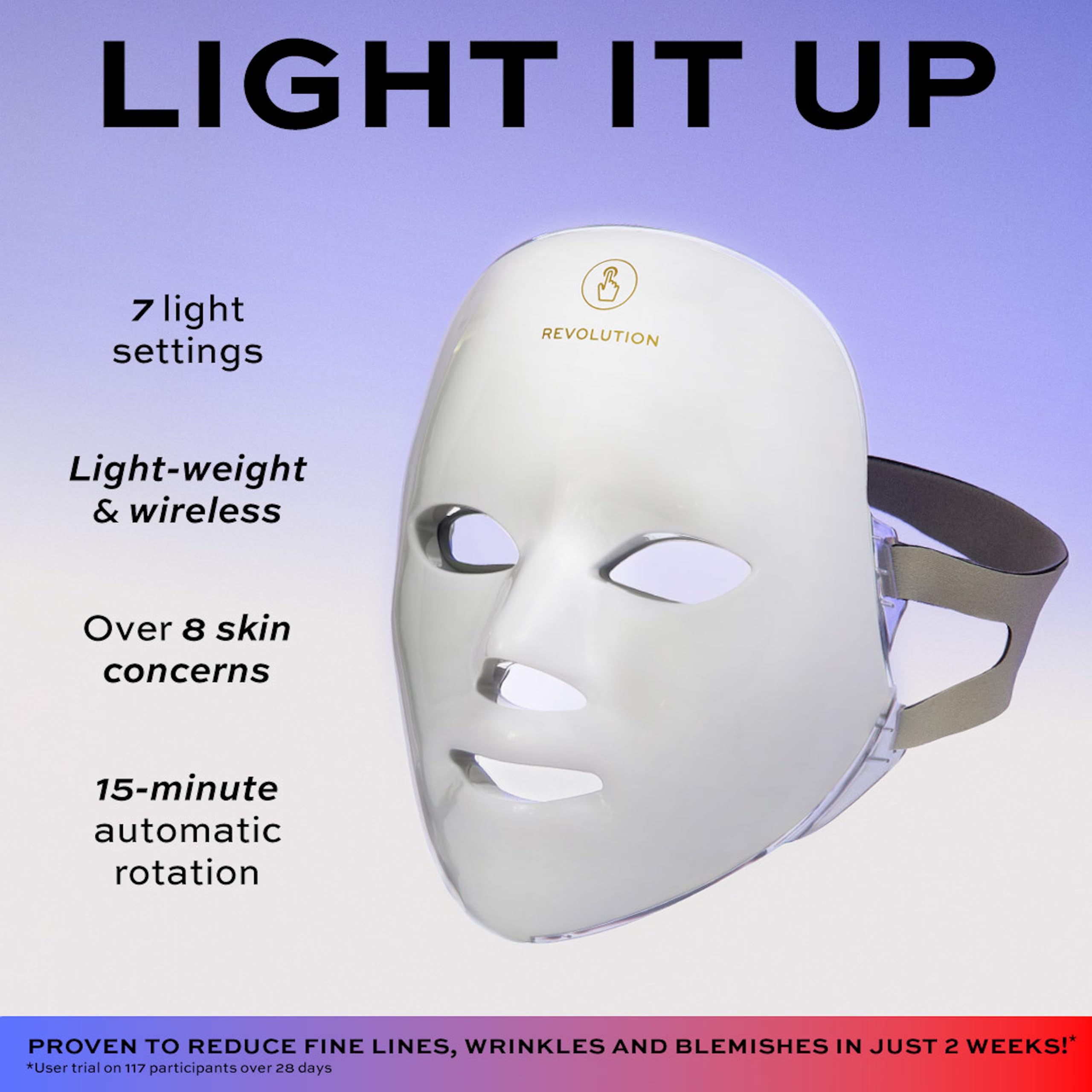 Revolution Pro Miracle LED Face Mask: Red & Blue Light Therapy for Blemishes and Fine Lines
