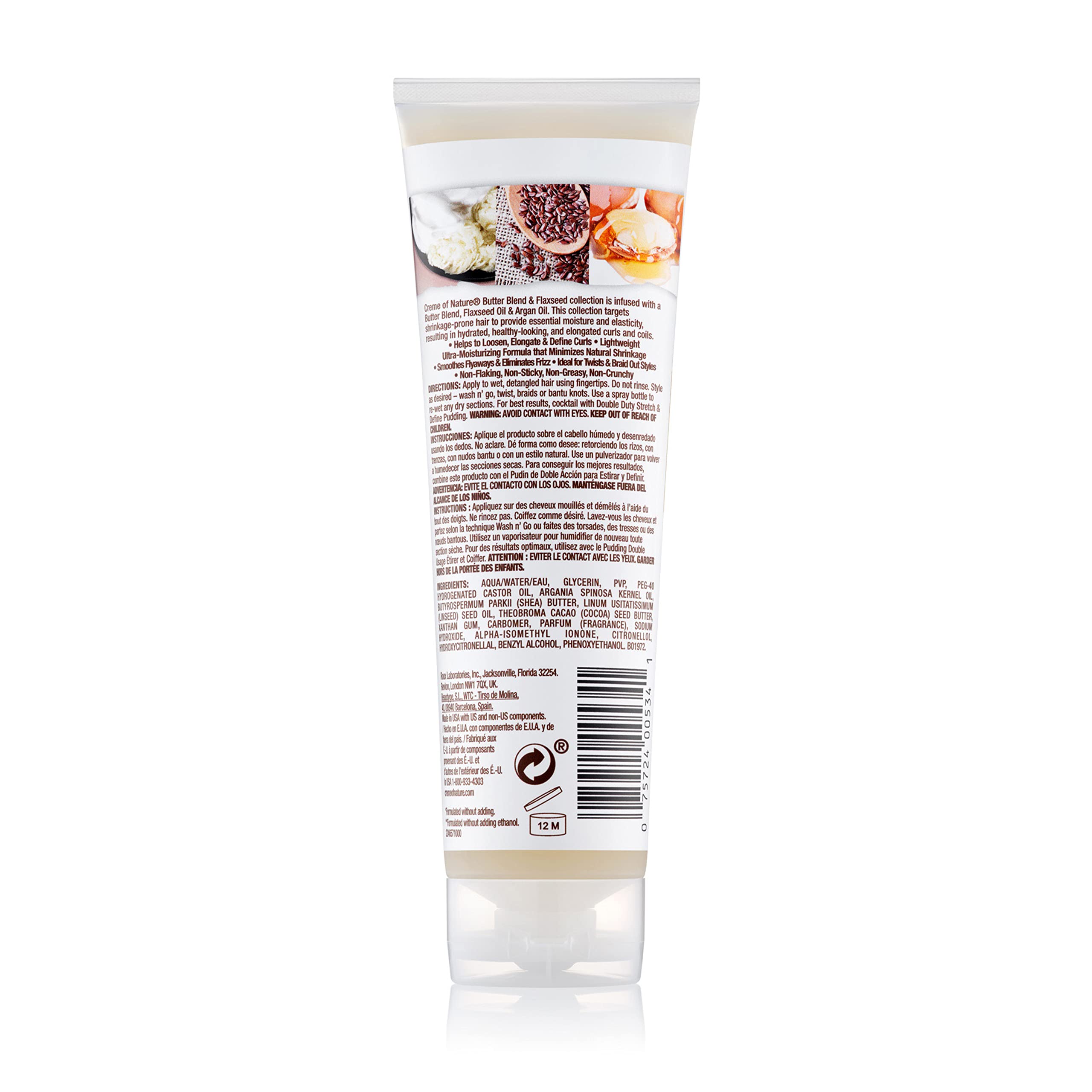Creme of Nature Butter Blend & Flaxseed Double Duty Elongate & Define Jelly for Curls