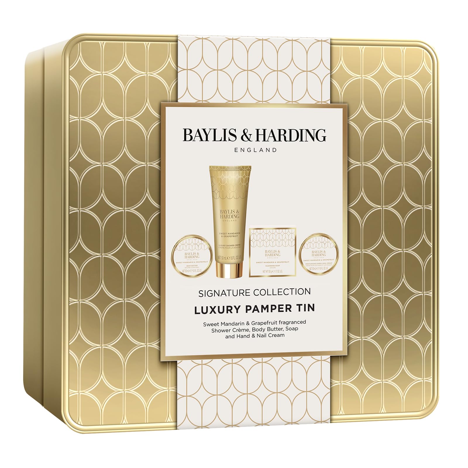 Baylis & Harding Sweet Mandarin & Grapefruit Luxury Pamper Tin Gift Set 8